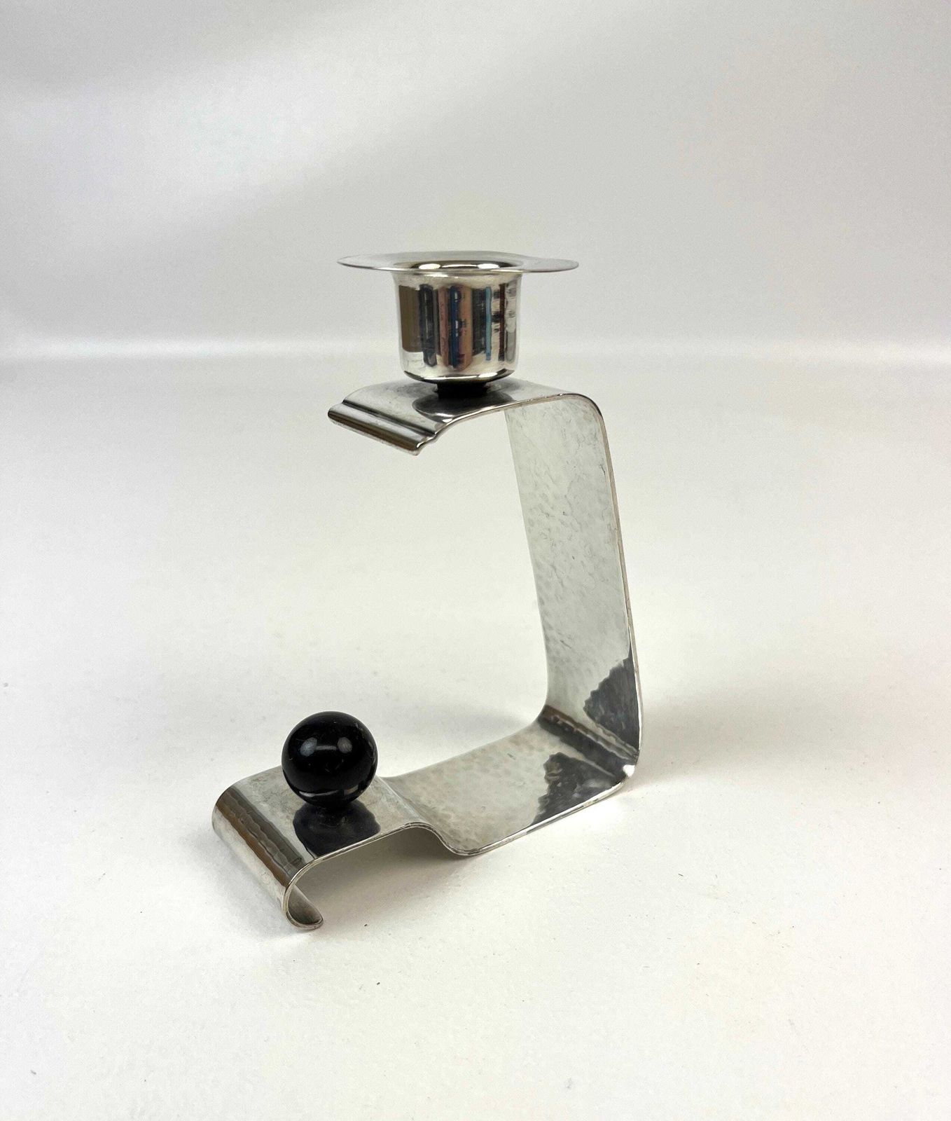 Rare Avant Garde Bauhaus Silver Plated Candlestick Art Deco Candle Holder By Hoka Germany 1930 photo furniture