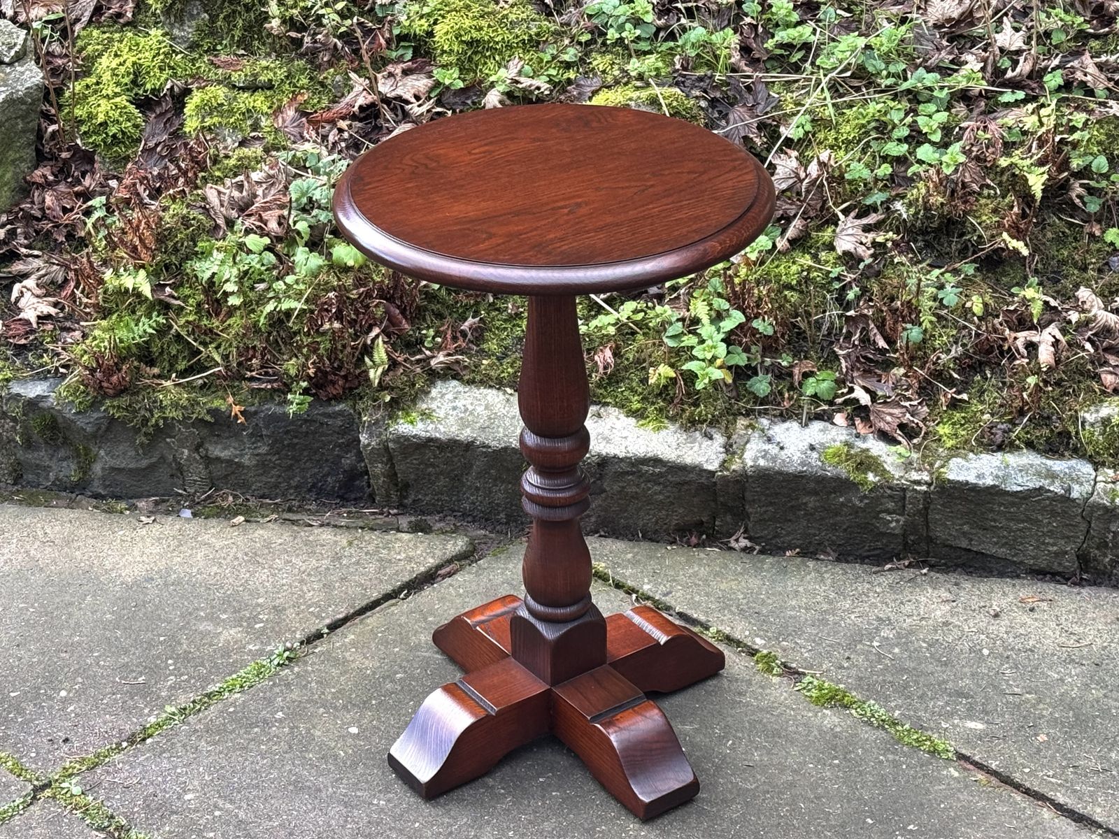 photo furniture A Wood Brothers Old Charm Tudor Brown Solid Oak Occasional Lamp / Wine / Coffee Table