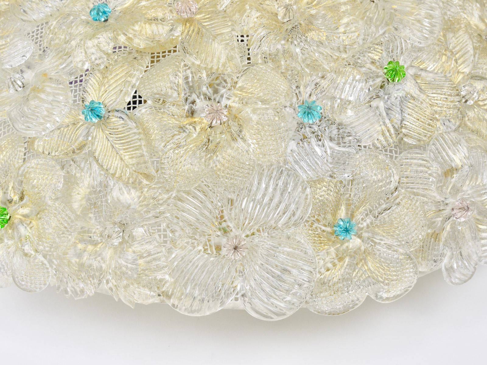 1831.0 Barovier & Toso Large Millefiori Murano Glass Flower Flush Mount, Italy, 1960s photo