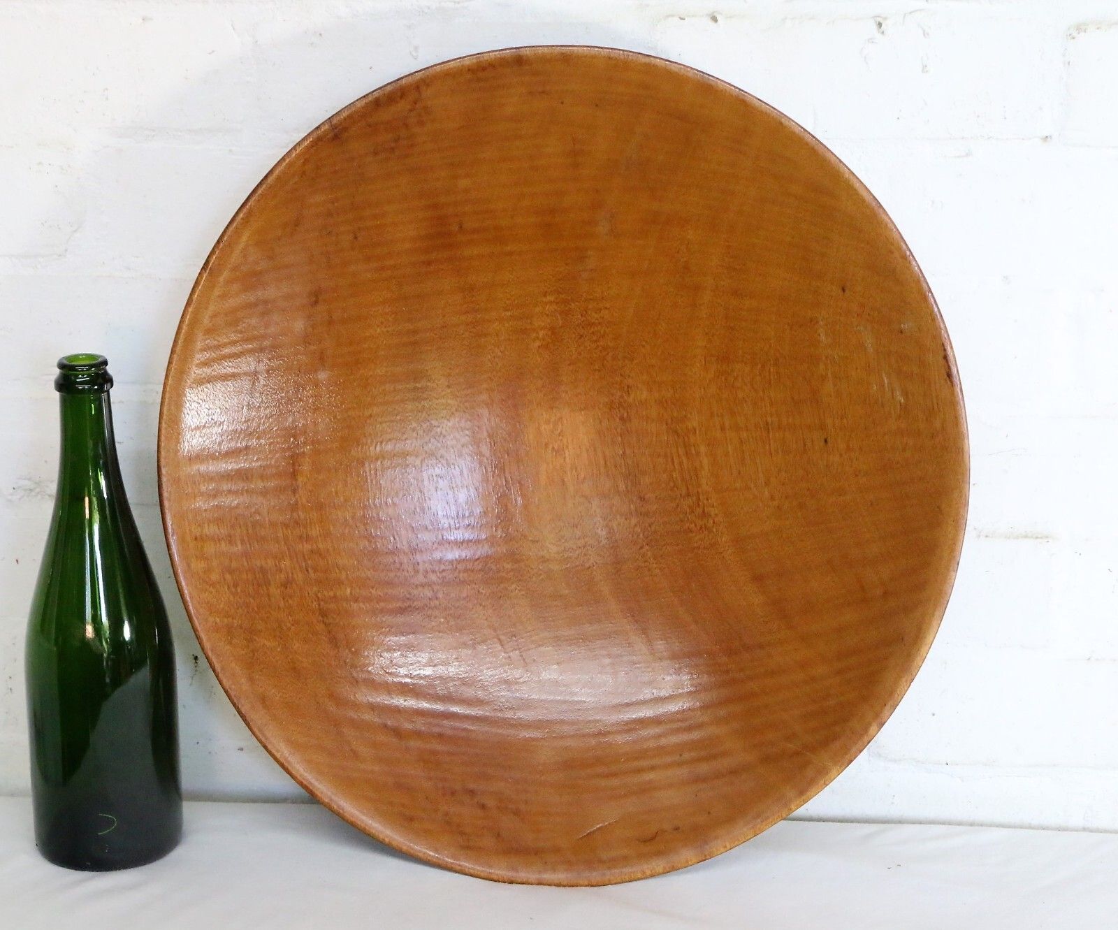 Vintage Very Large Wooden Teak Bowl Mid Century From S.E.Asia Hand Carved