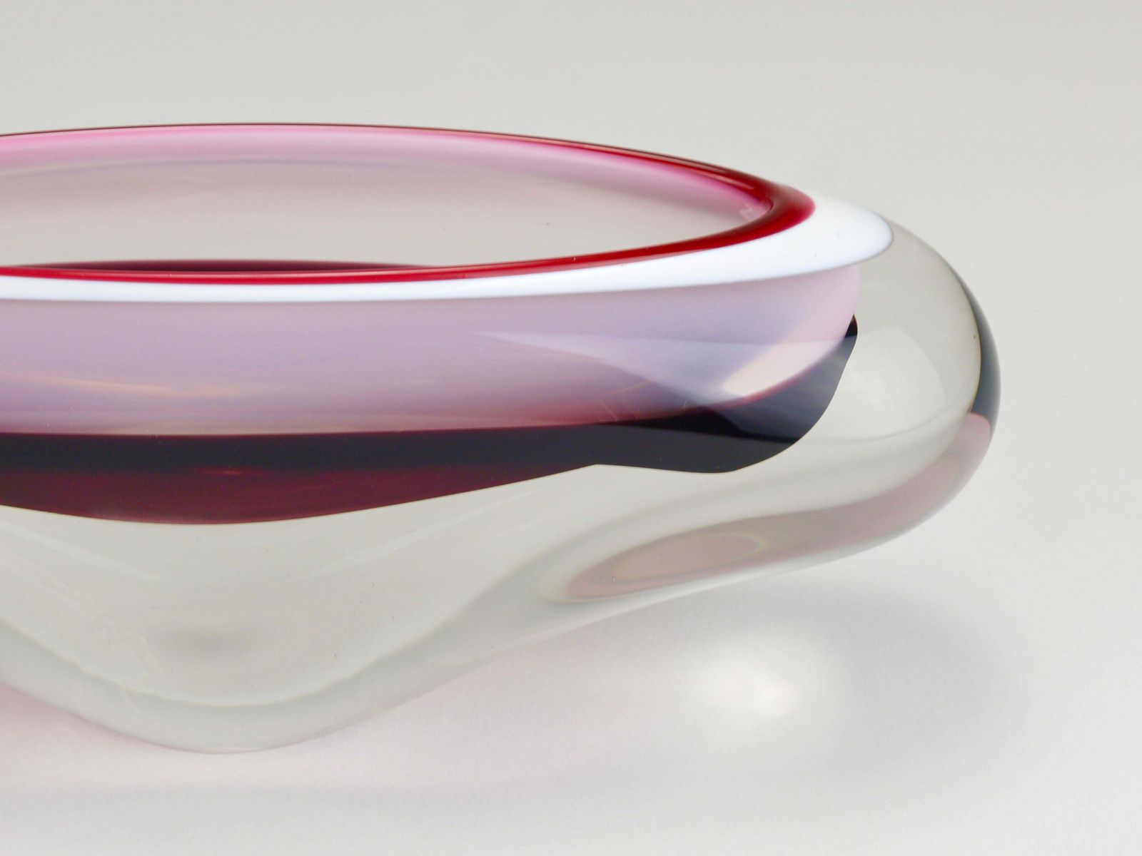 photo vintage Josef Hospodka Sommerso Multi Color Studio Art Glass Bowl, Czechoslovakia, 1960s