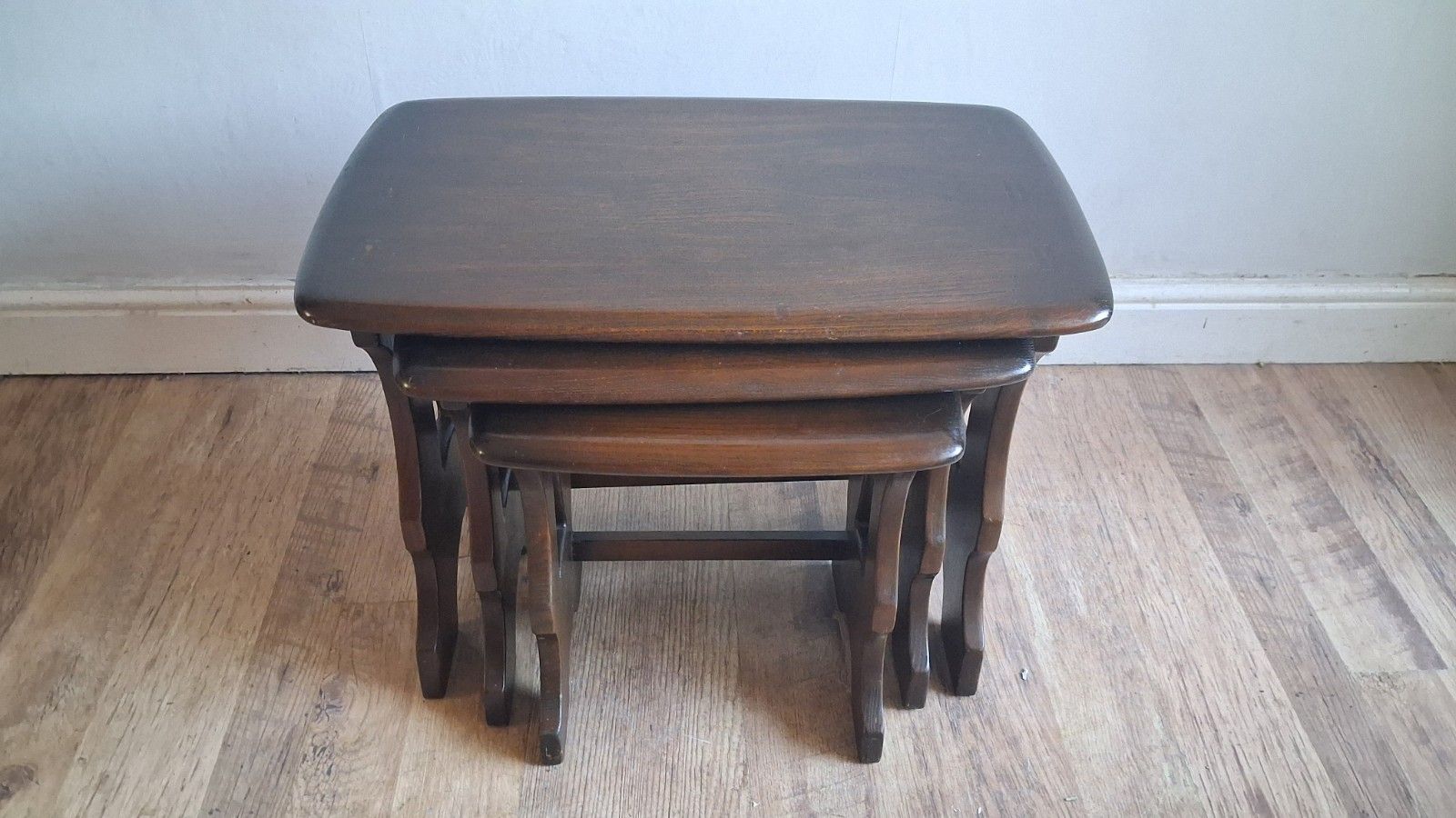 photo buy 1960's  Ercol Chantry Mid Century Solid Elm Nest Of Tables
