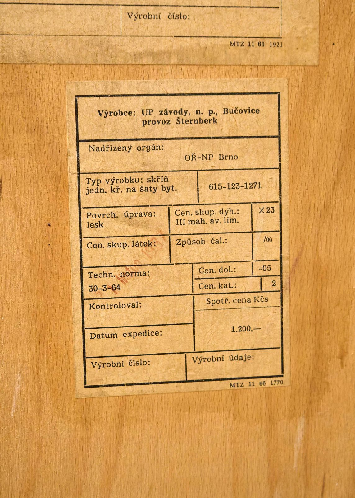photo vintage Two Door Wardrobe Designed By Mojmír Požár, Czechoslovakia, 1960s.