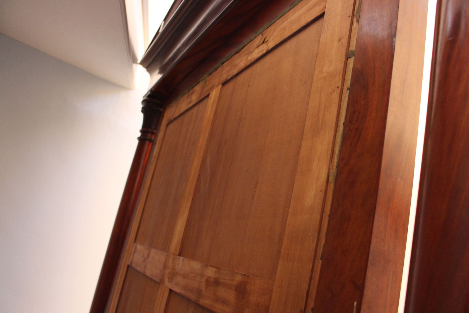 Monumental French 19th Century Flame Mahogany Cheval Mirror photo 5750.0
