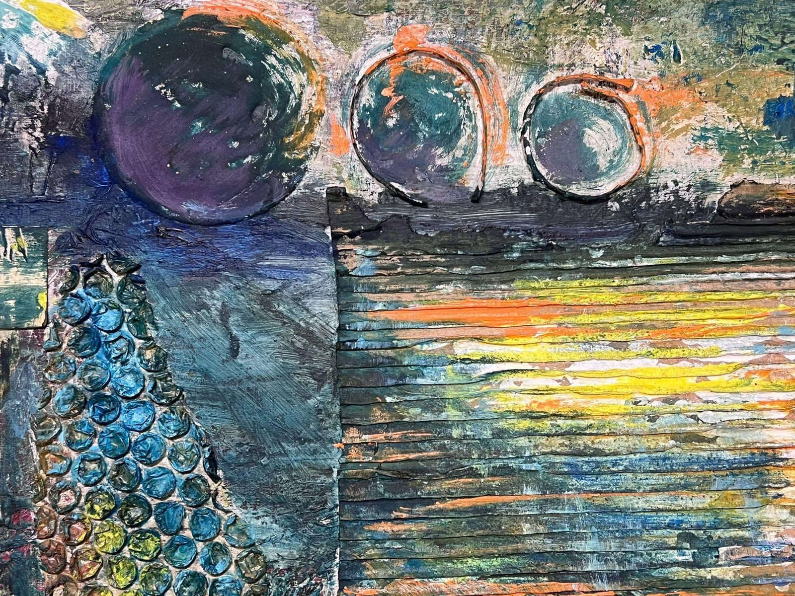 Helen Greenfield Abstract Mixed Media Landscape With Textured Elements And Geometric Forms photo Art