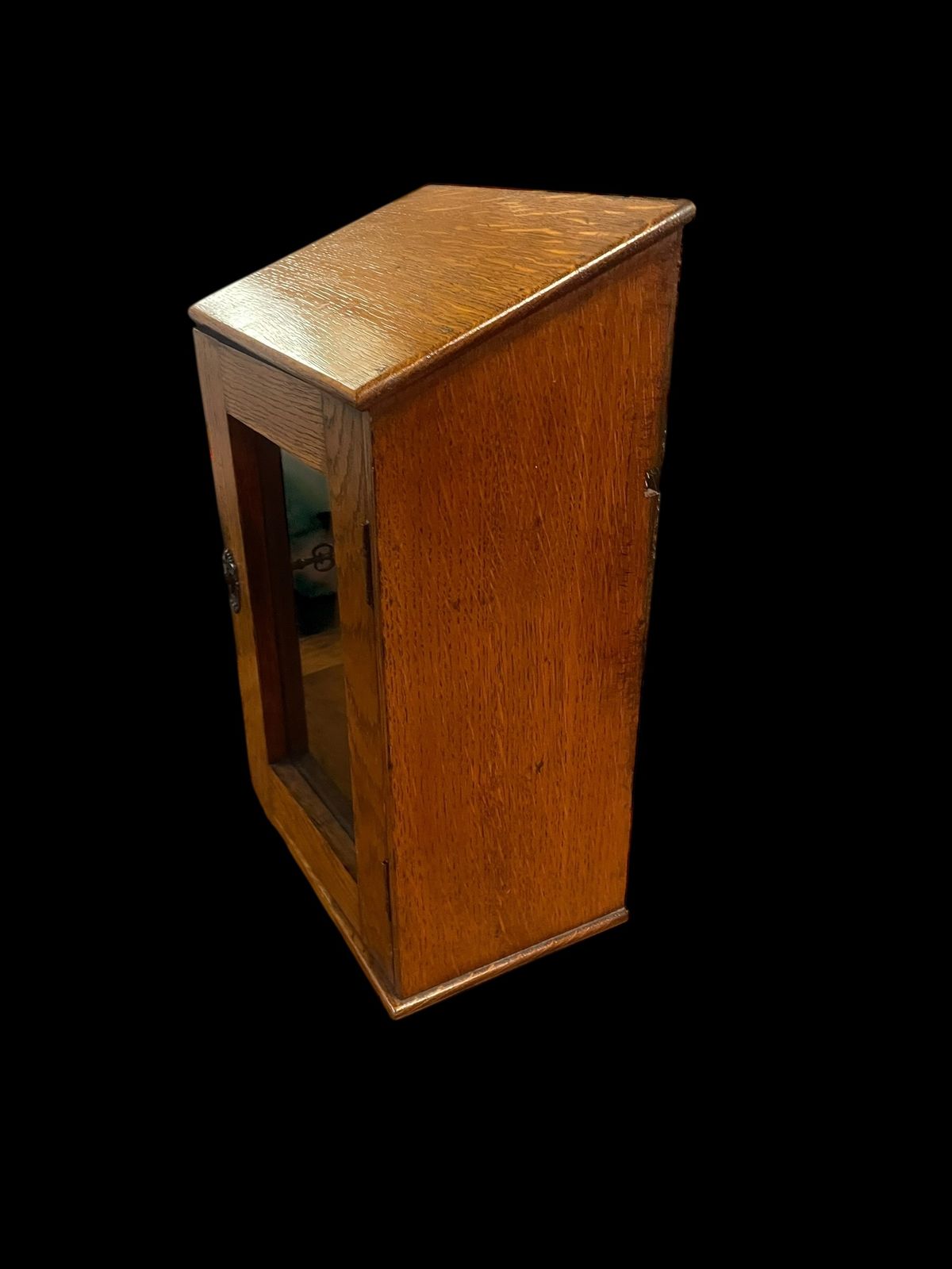 Georgian Oak Country House Glazed Wall Cabinet photo for sale
