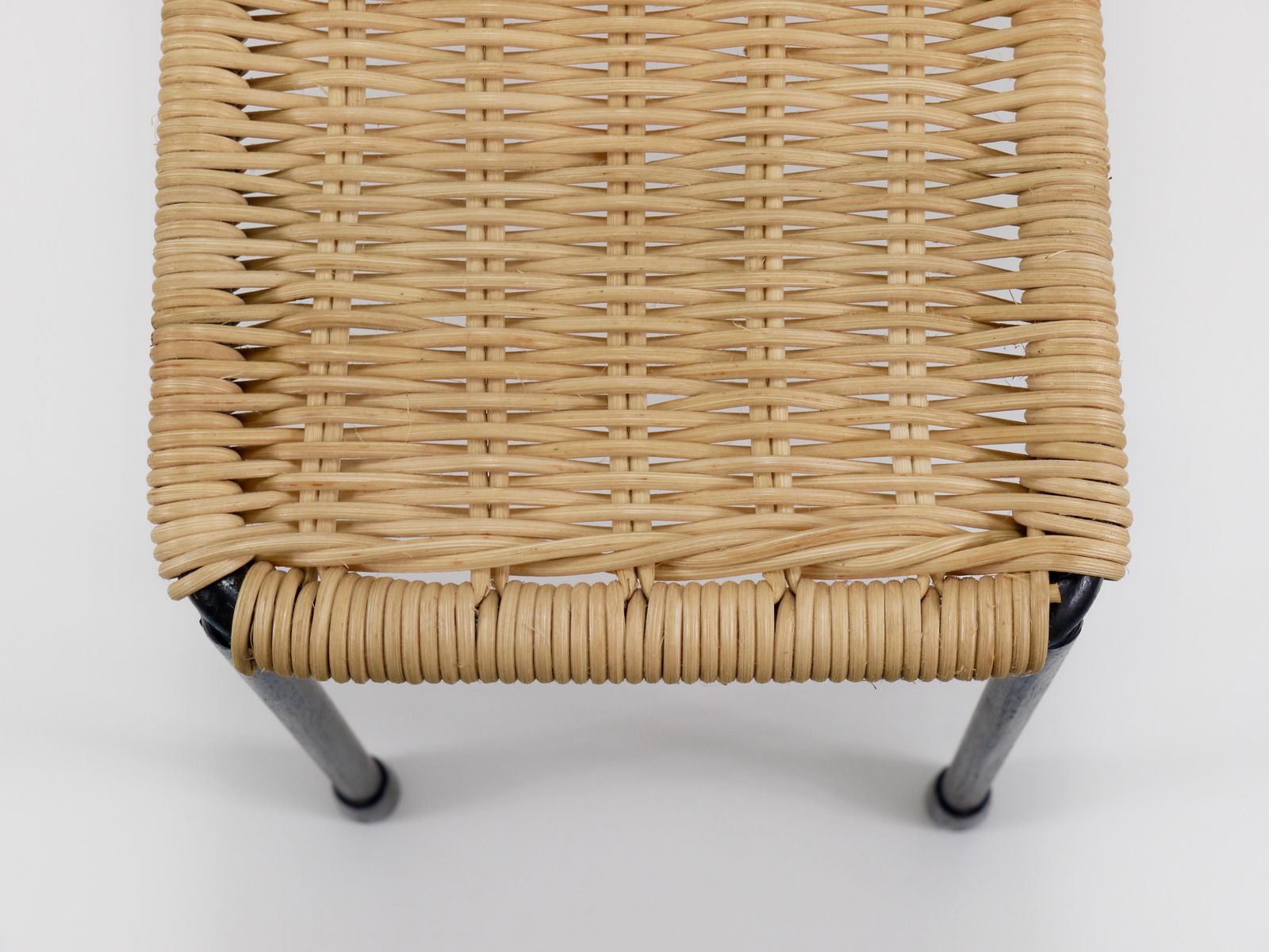Furniture Carl Aubock Side Table, Flower Plant Bench, Iron, Rattan, Wicker, Austria, 1950s photo