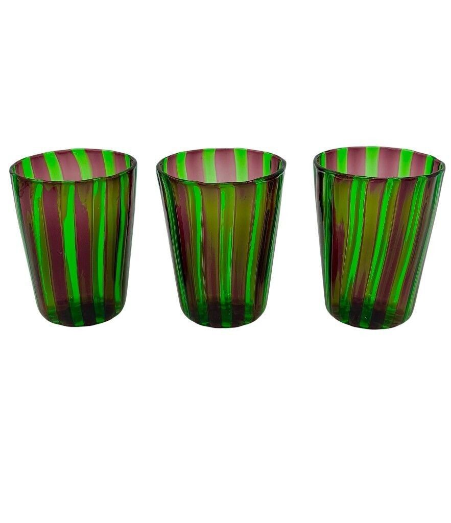 A Set Of Six Italian Handblown Murano Glass Tumblers photo Home Decor
