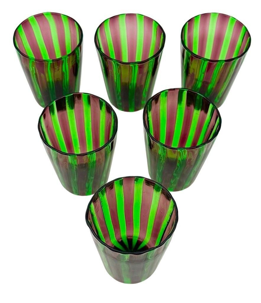 A Set Of Six Italian Handblown Murano Glass Tumblers photo buy