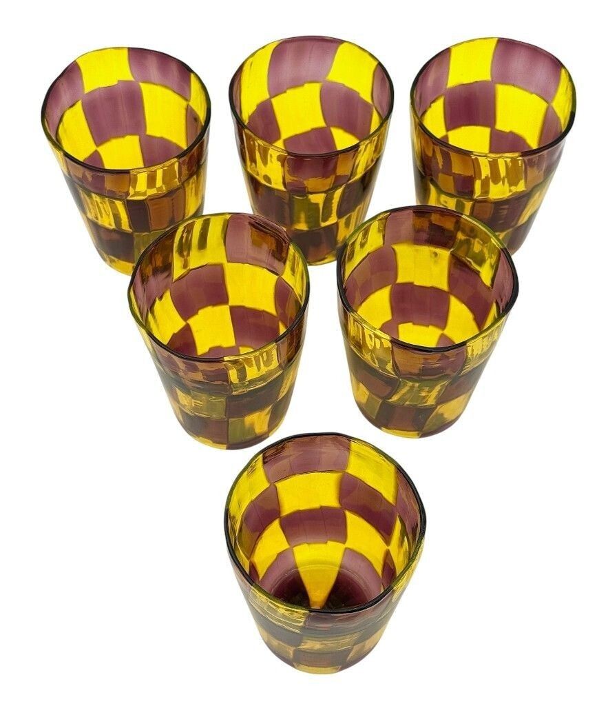 A Set Of Six Italian Handblown Murano Glass Tumblers photo vinterior