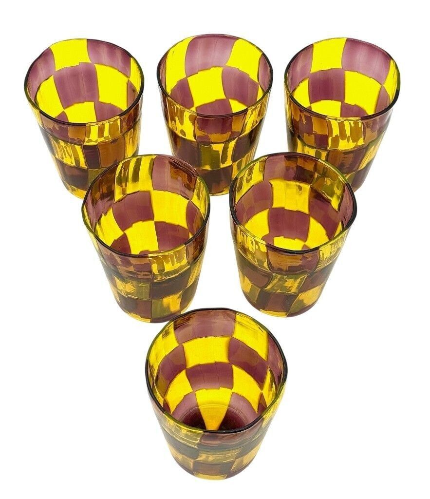 photo vinterior A Set Of Six Italian Handblown Murano Glass Tumblers