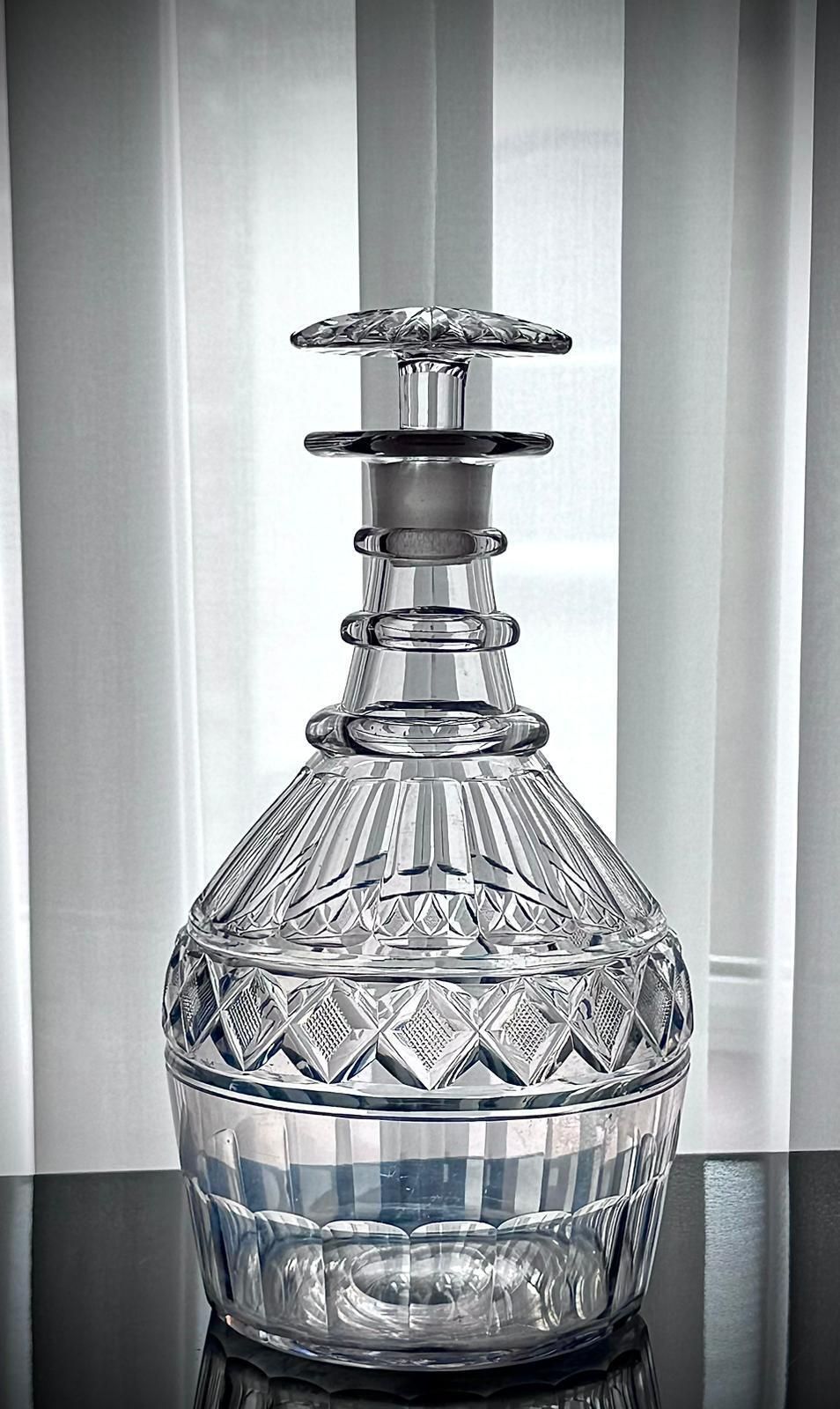 Late Georgian / Early Regency Cut Glass Decanter, C.1810–1830 photo vintage