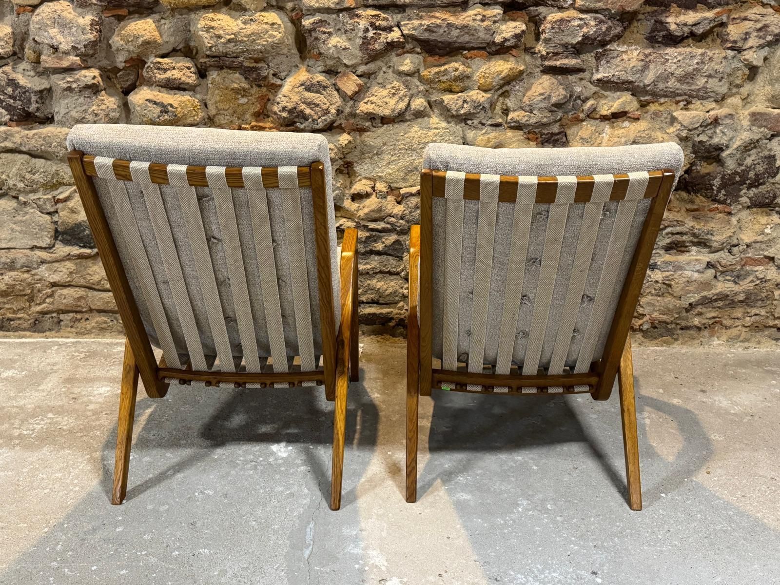 Furniture Pair Of Armchairs By Jan Vaněk, 1940s, Fully Restored, Czechoslovakia photo