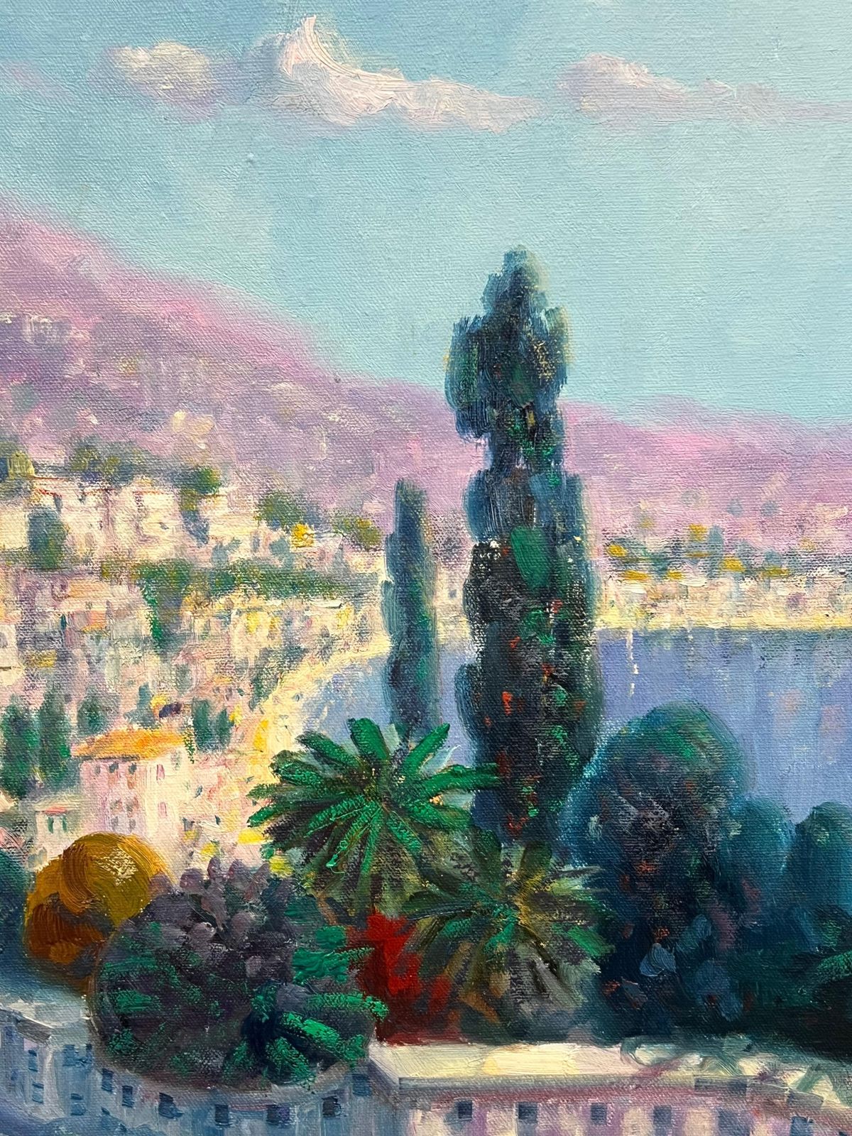 Laszlo Ritter Impressionist Signed Oil Painting Menton French Riviera Cote D'azur Landscape 20th Century photo Art