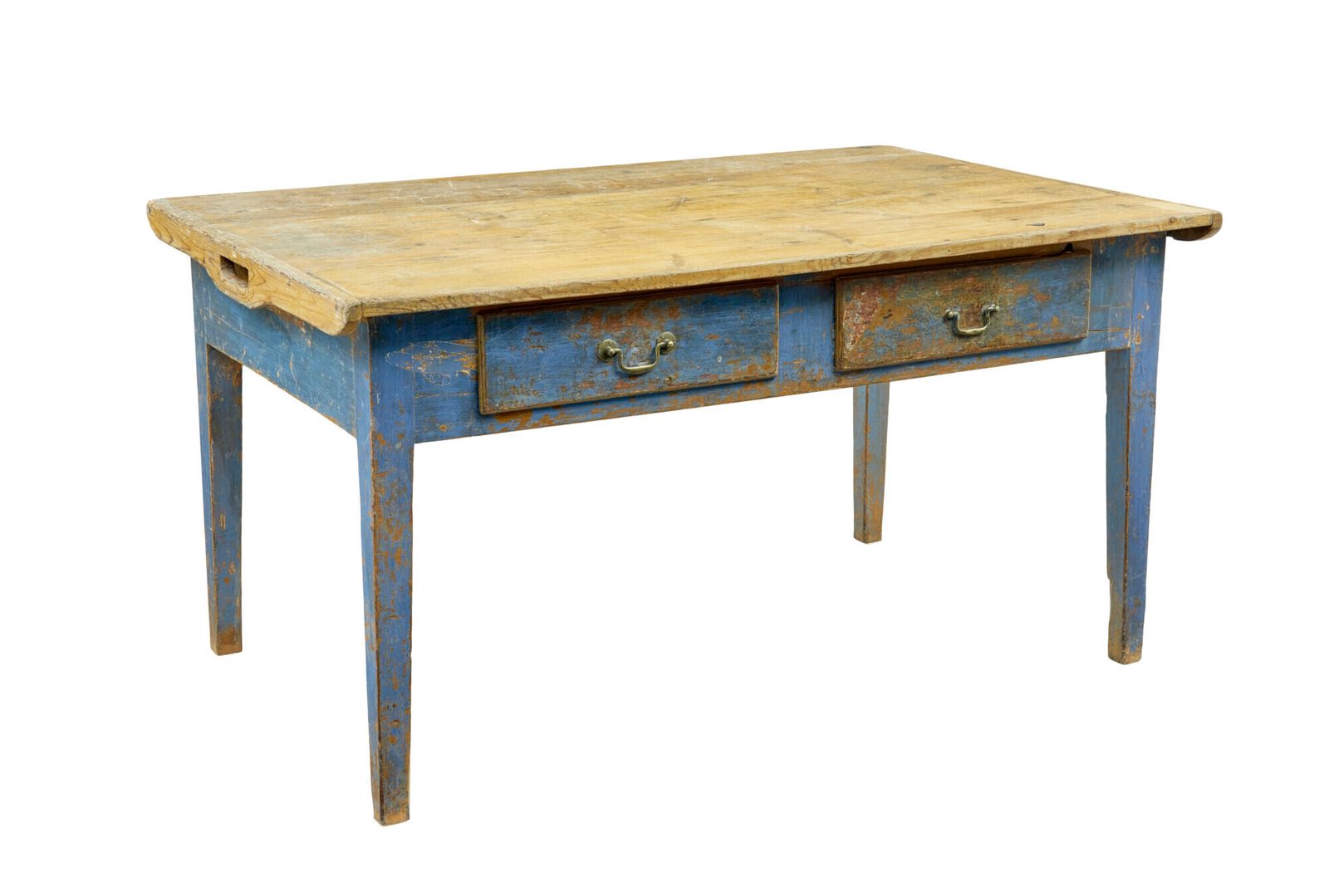 19th Century Scandinavian Painted Pine Bakers Table photo furniture