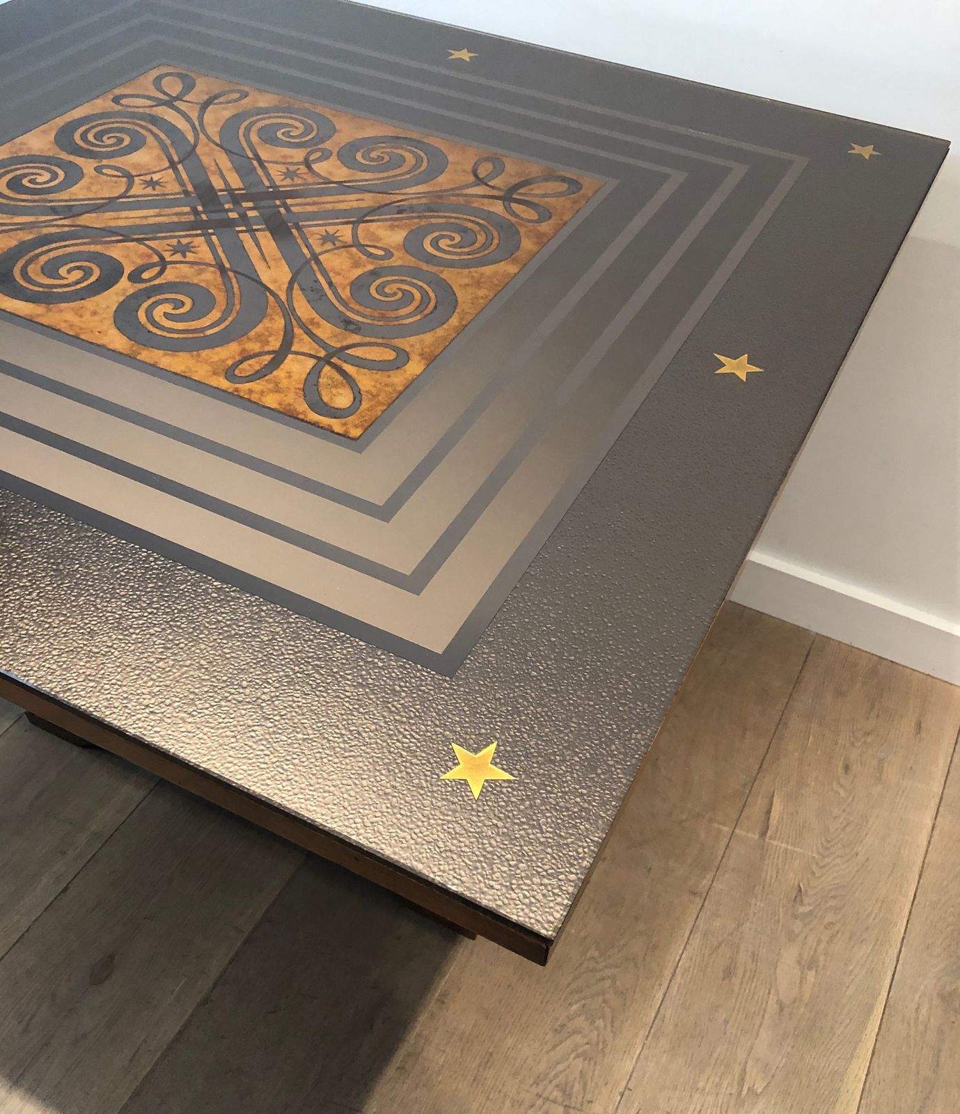 photo buy Art Deco Center Table With An églomisé Mirror Top In The Style Of Jules Leleu And Max Ingrand