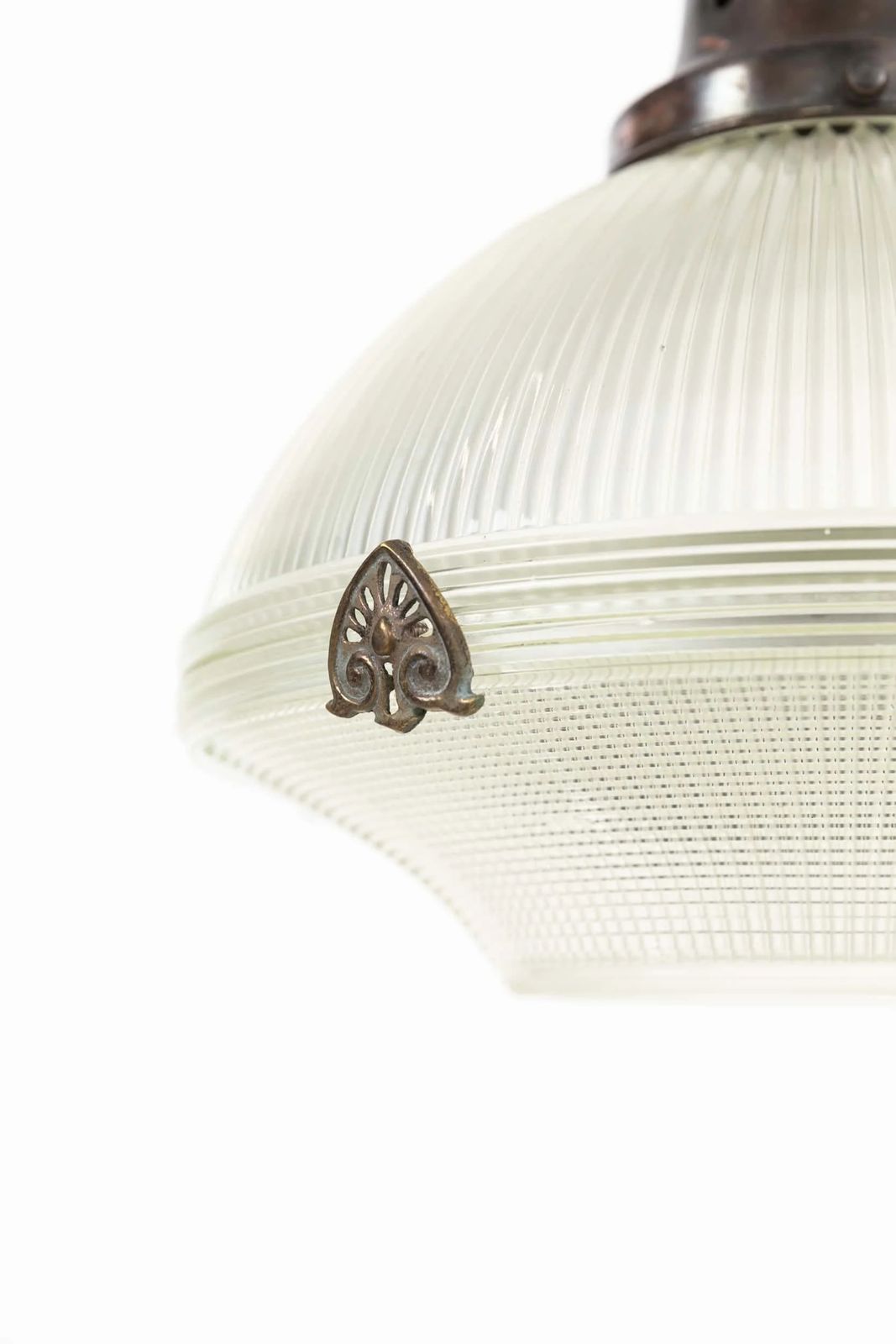 Holophane USA 'Reflector Refractor' Glass Pendant Light photo 714.0