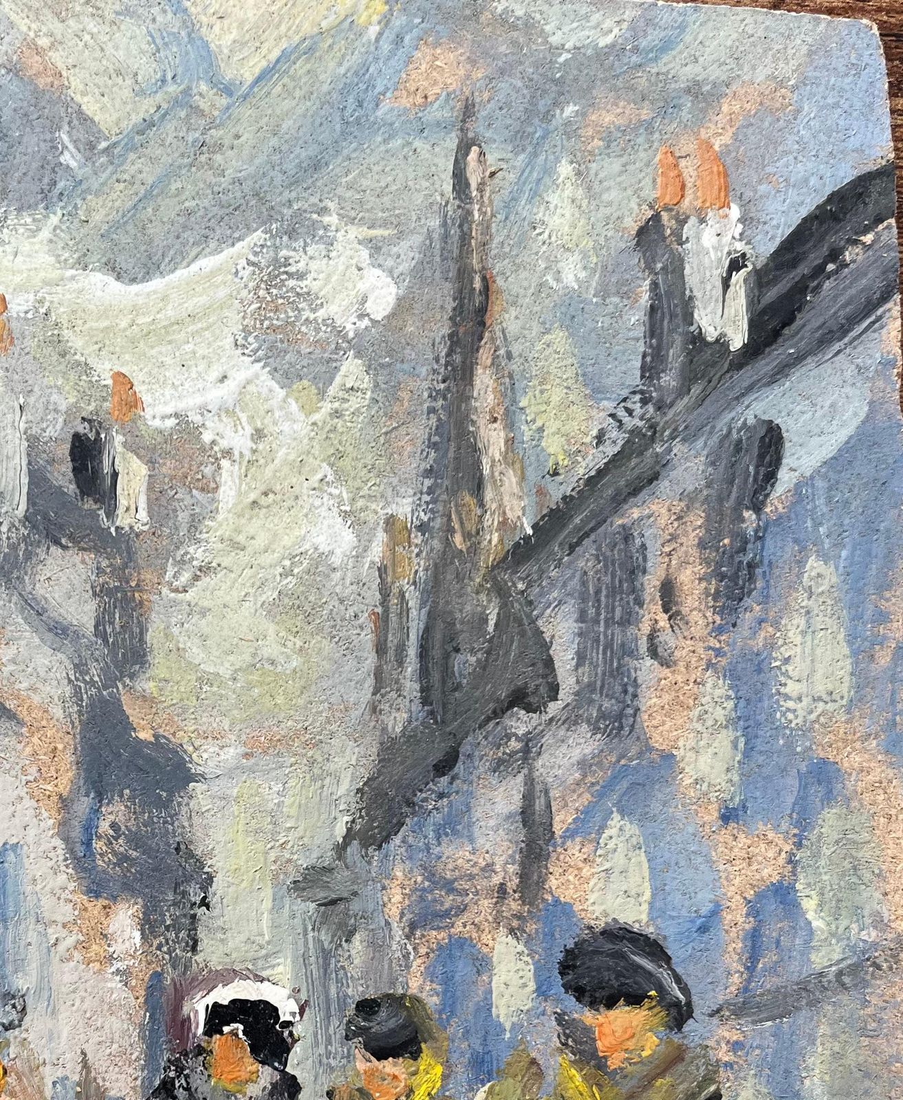Fanch Lel French Impressionist Oil Painting Of Figures Strolling Through A Village Lane photo vinterior