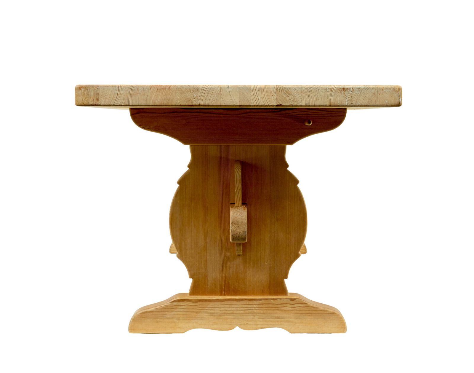 Mid Century Swedish Solid Pine Dining Table photo vintage