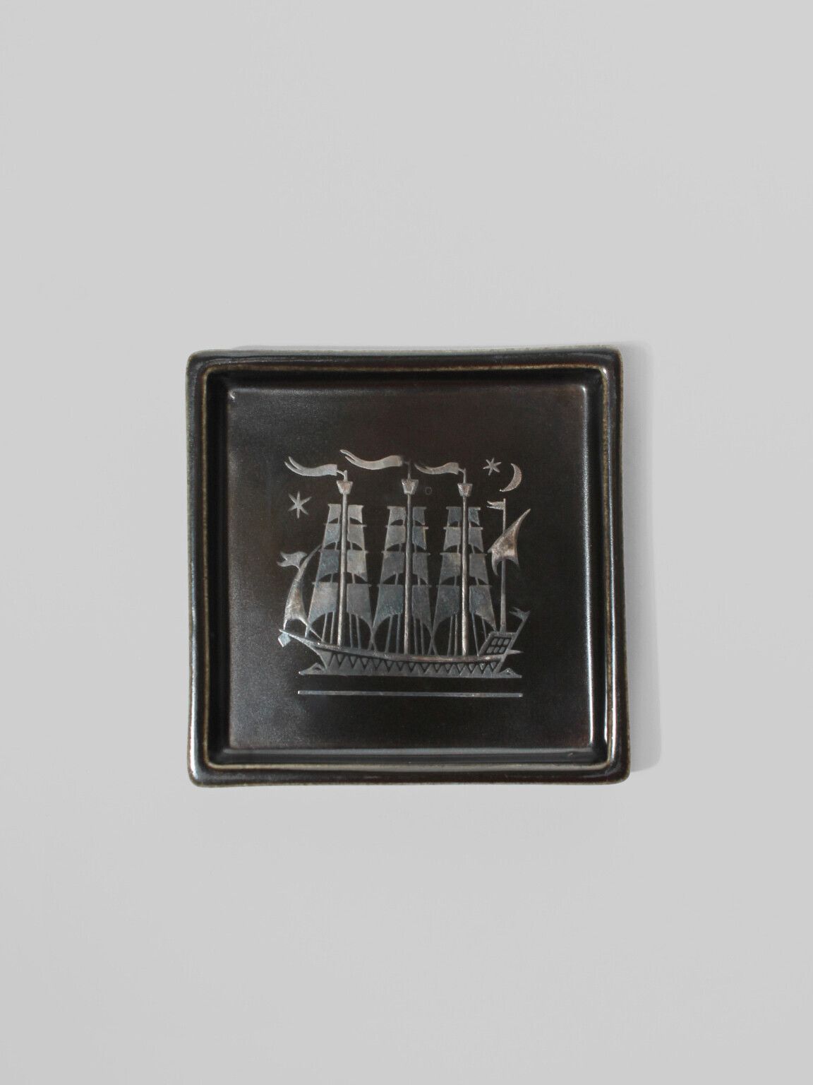 Sven Jonson "Facett" Ceramic Ashtray, For Gustavsberg, Sweden, 1960s