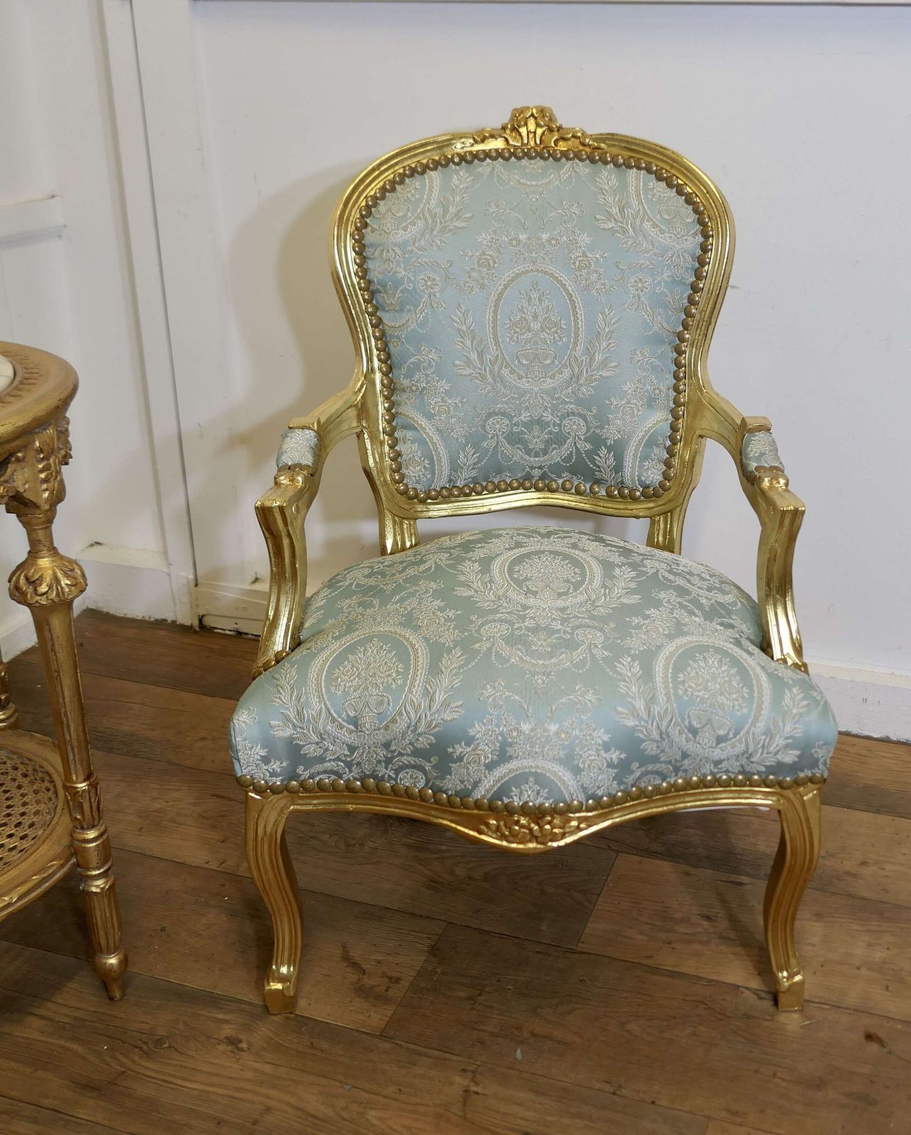 A Superb Pair Of French 19th Century Gilt Salon Chairs photo for sale