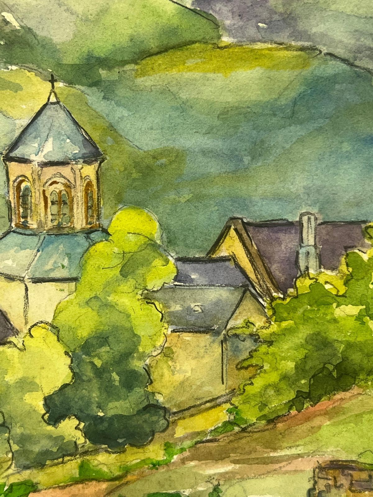 French Countryside With Historic Church Lush Green Landscape Abbey Of Aubazine photo Art