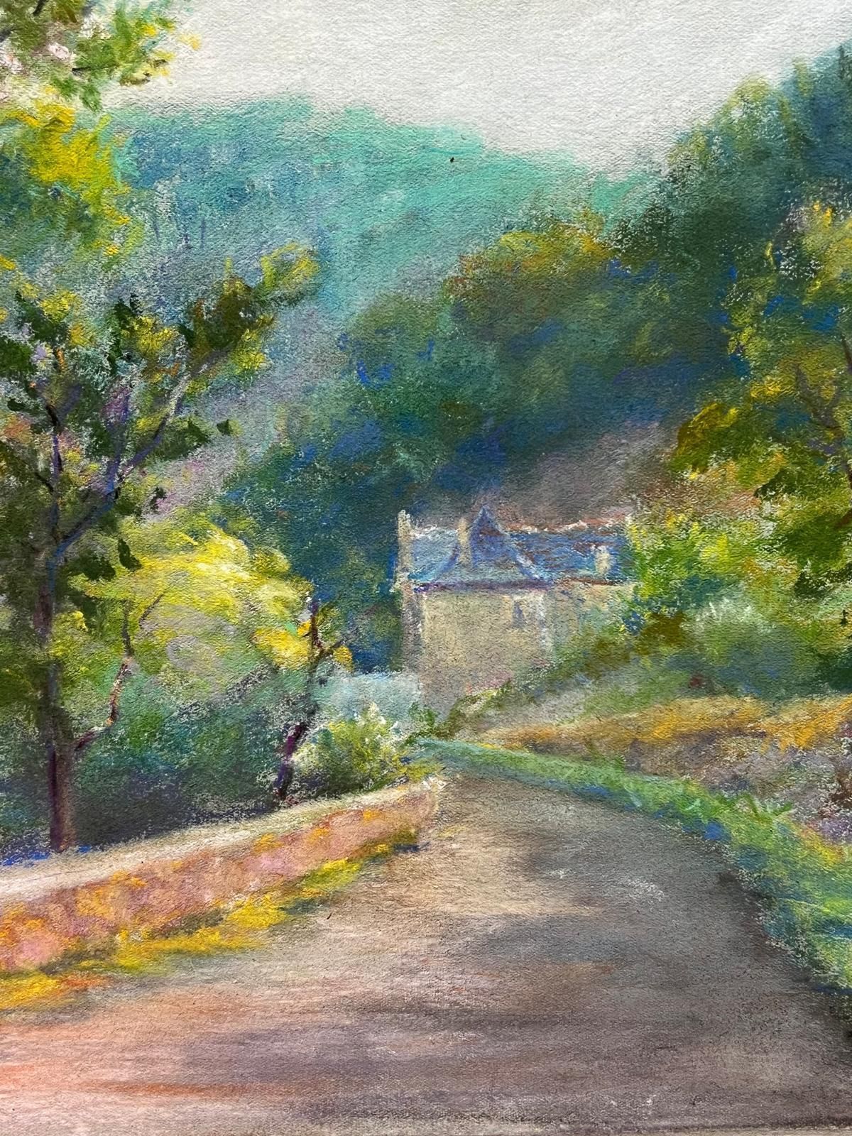 Regine David Countryside Path With Cottage And Lush Foliage Soft Pastel Landscape 1952 photo Art