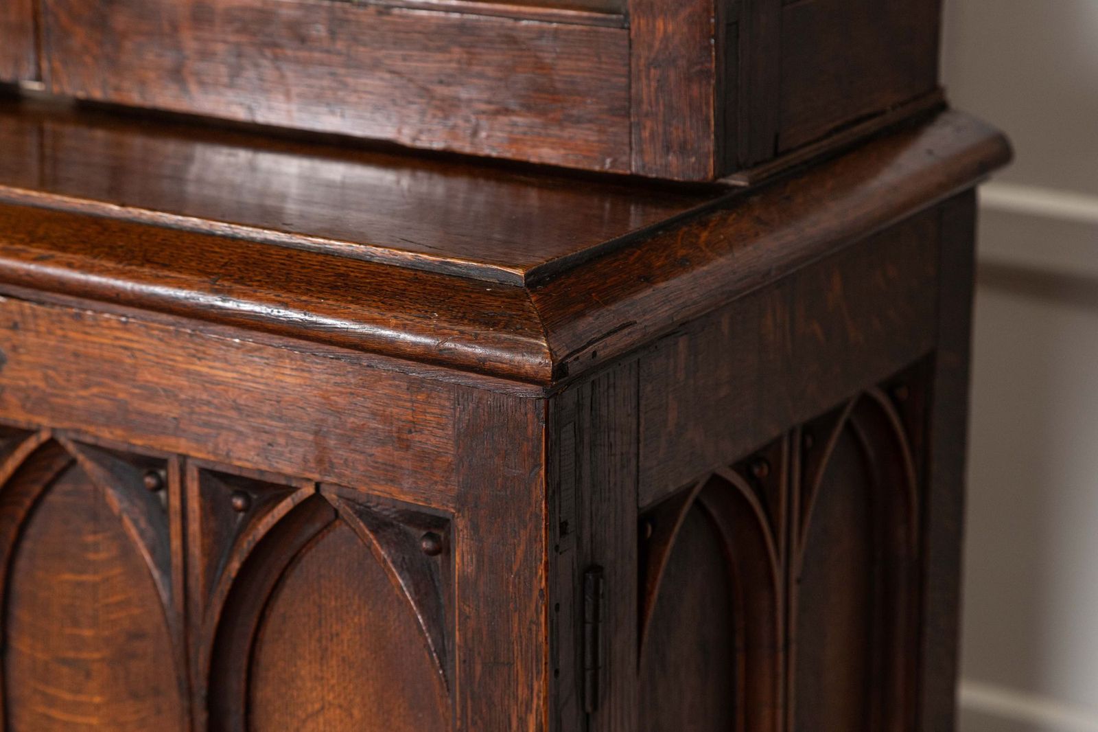 5693.0 Large 19thc Oak Glazed Library Bookcase photo