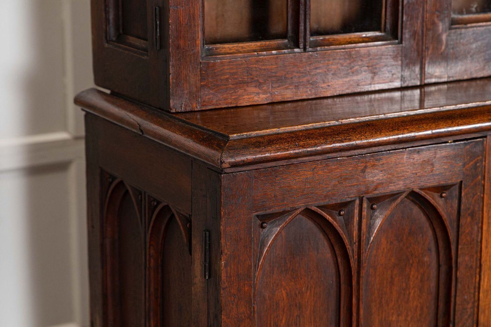 photo buy Large 19thc Oak Glazed Library Bookcase