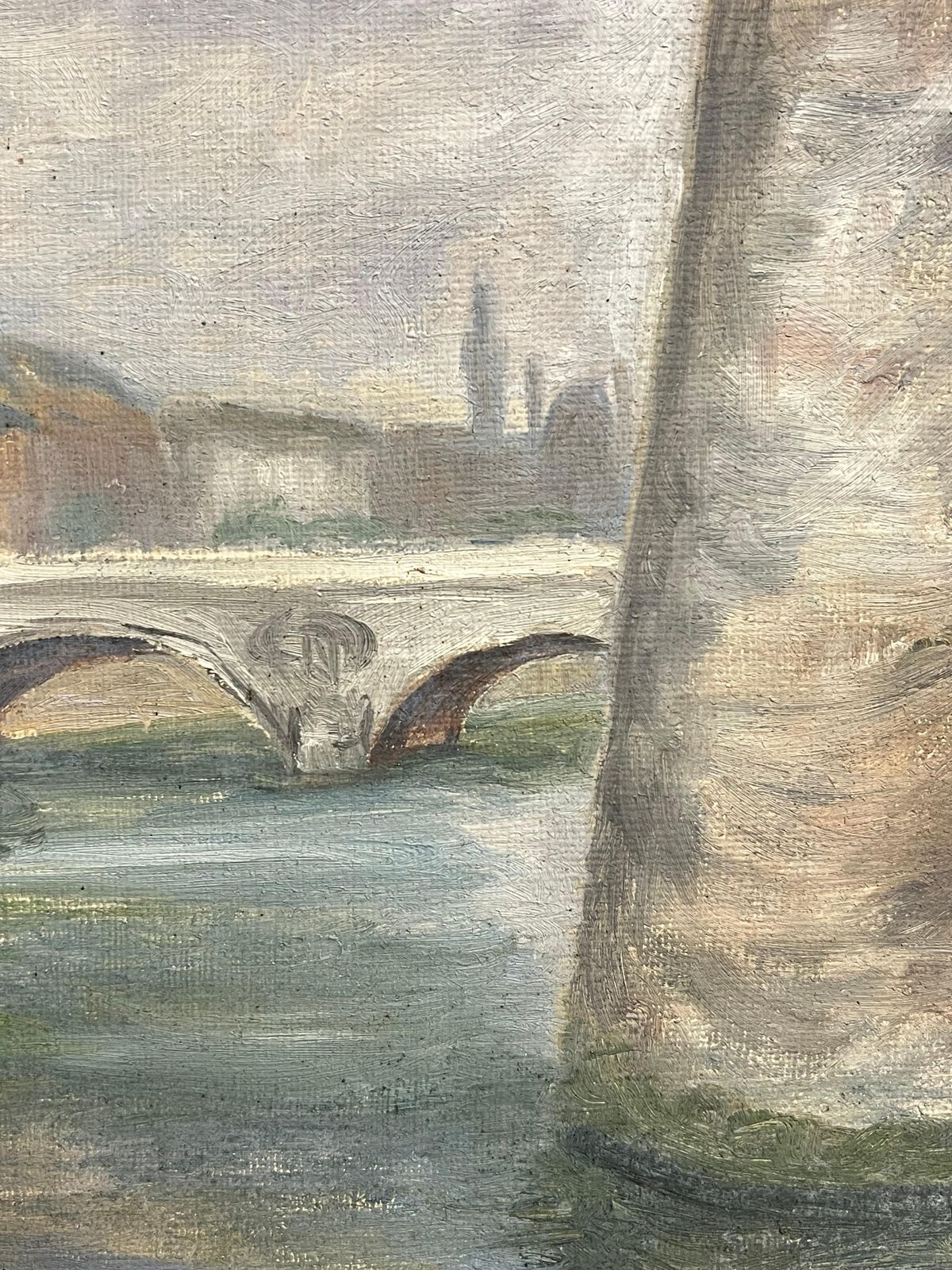 Simone Forge 1930's French Impressionist Impressionistic Parisian Stone Bridge River Seine 19th Century photo 495.0