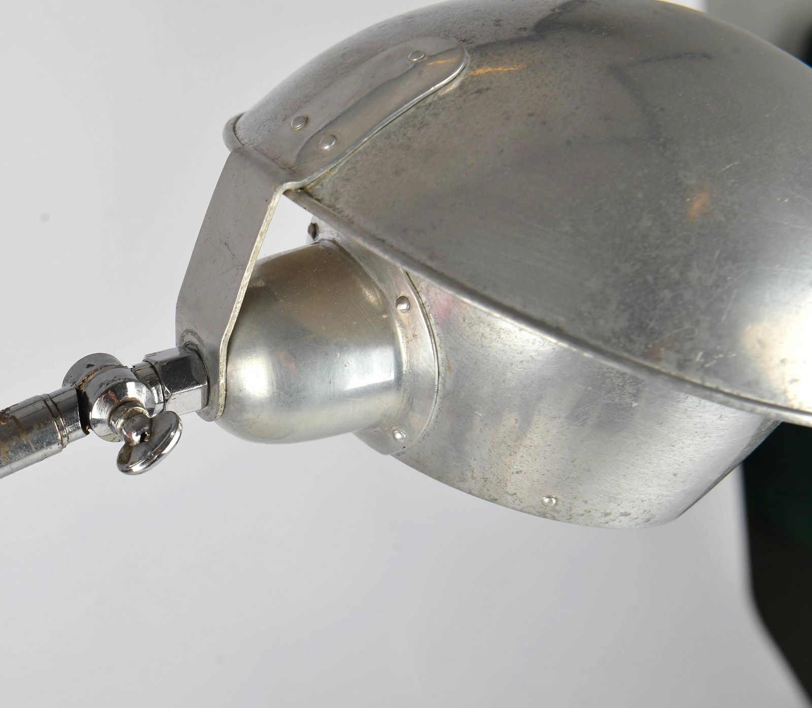 Bauhaus Art Deco Goose Neck Task Lamp, 1930s – Desk Lamp In Chrome Plated With Opaline Glass, Modernist Lamp Industrial Workshop Lamp photo 604.0