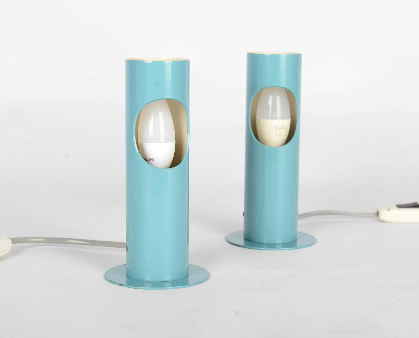 Mid Century Modern Lamp Set By Josef Hurka For Napako, 1970s Bedside Pair Space Age Lamps Mid Century Modern Lighting Set Of Atomic Lamps