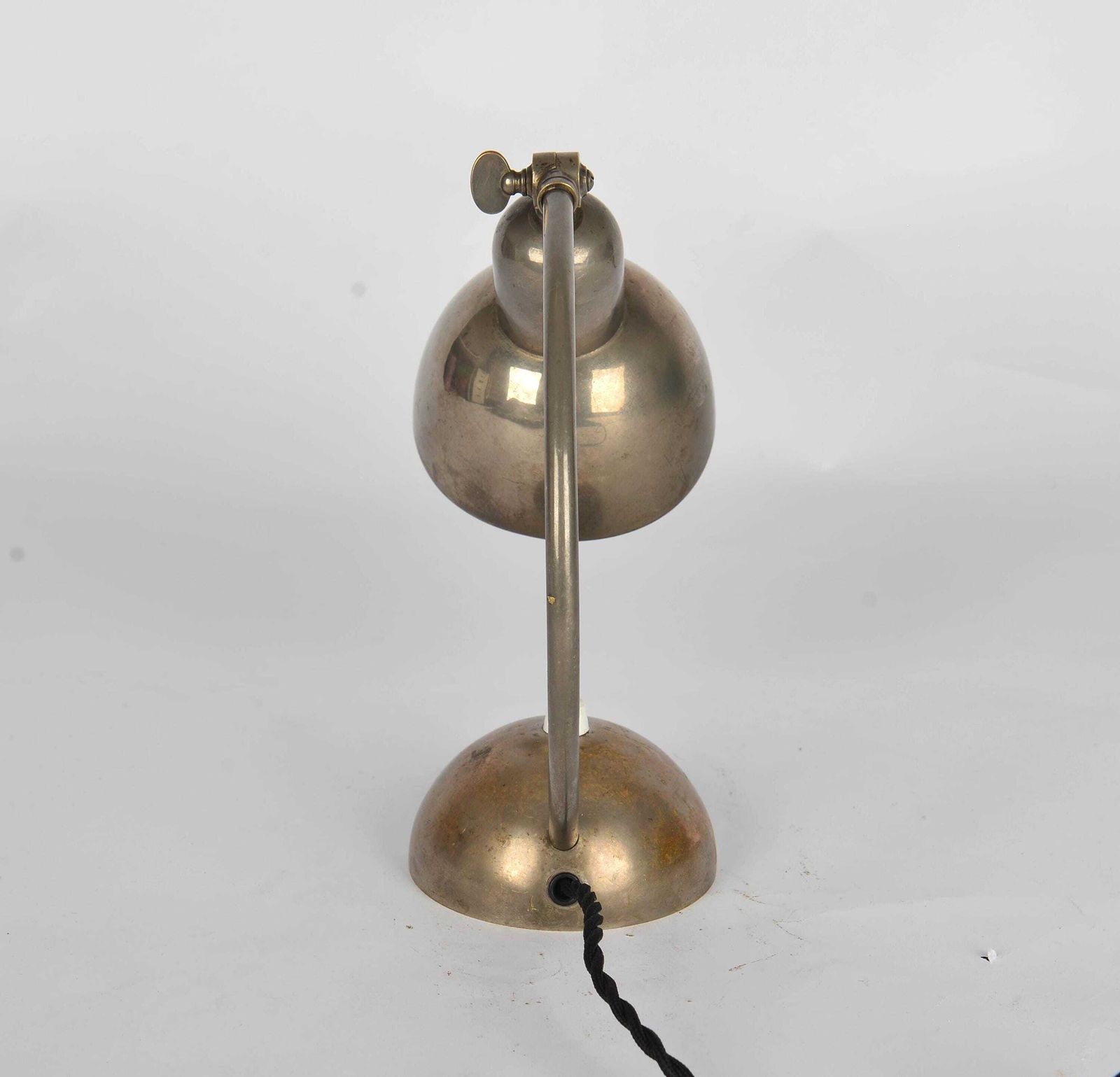 Bauhaus Functionalist Desk Lamp, 1930s Nickel Plated Art Deco Lamp, Vintage Adjustable Lamp, Modernist Desk Lamp photo for sale