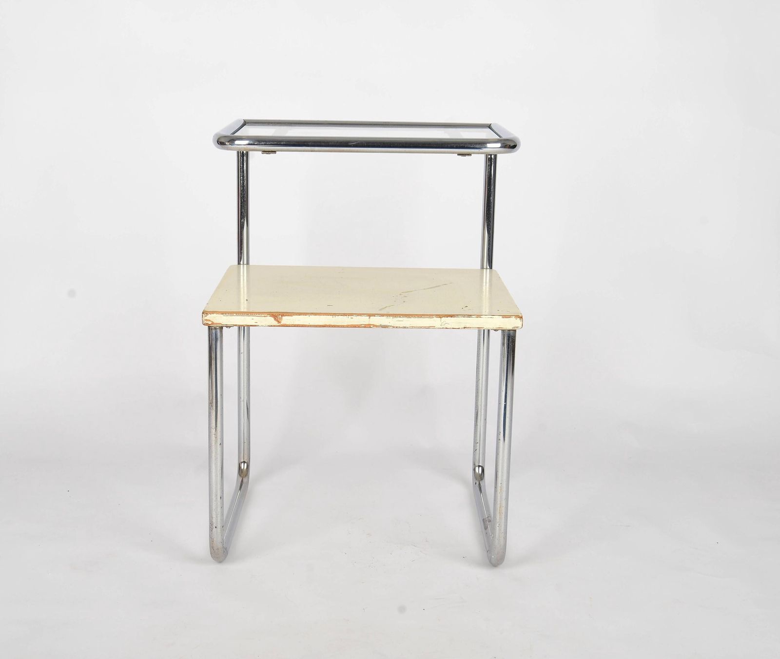Bauhaus Tubular Steel Nightstand Thonet Style Bedside Table Vintage Modernist Furniture, 1930s Bauhaus Side Table, Industrial Furniture photo furniture