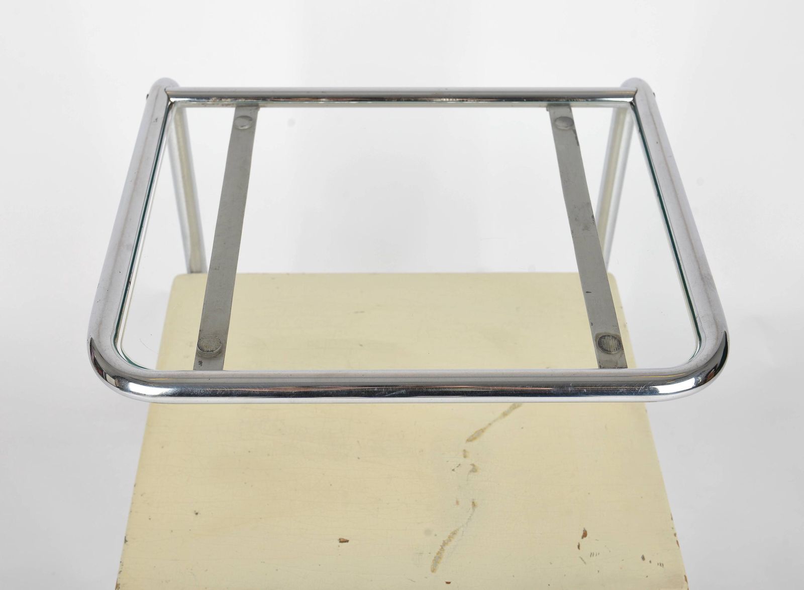 Bauhaus Tubular Steel Nightstand Thonet Style Bedside Table Vintage Modernist Furniture, 1930s Bauhaus Side Table, Industrial Furniture photo for sale
