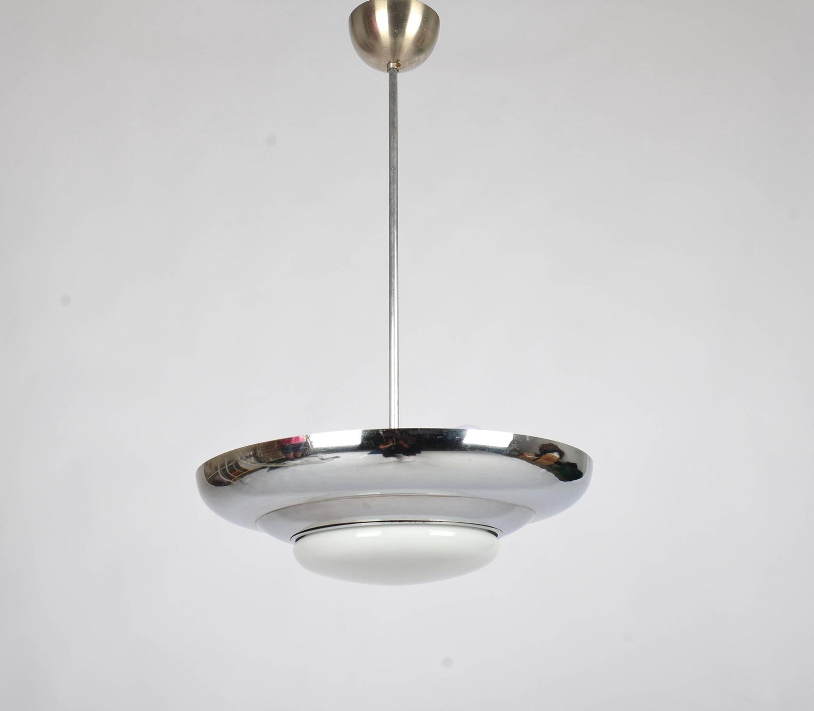 Bauhaus Ceiling Light 1930s Bauhaus Pendant Chrome Plated Light Functionalist Pendant Light Modernist Light 1930s Chandelier