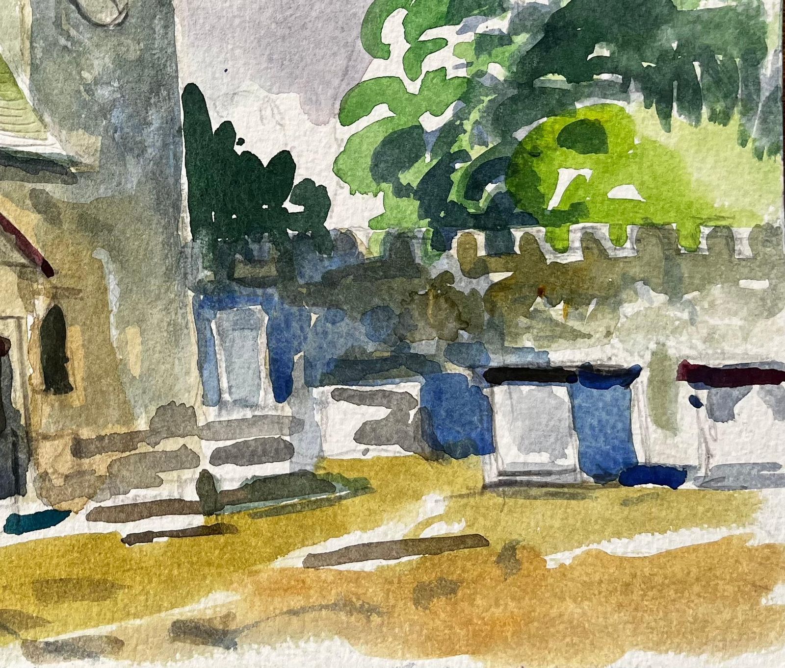 John Steane (B.1931) Wytham Church Oxfordshire Watercolour Painting Of Historic Village Church 2019 photo for sale