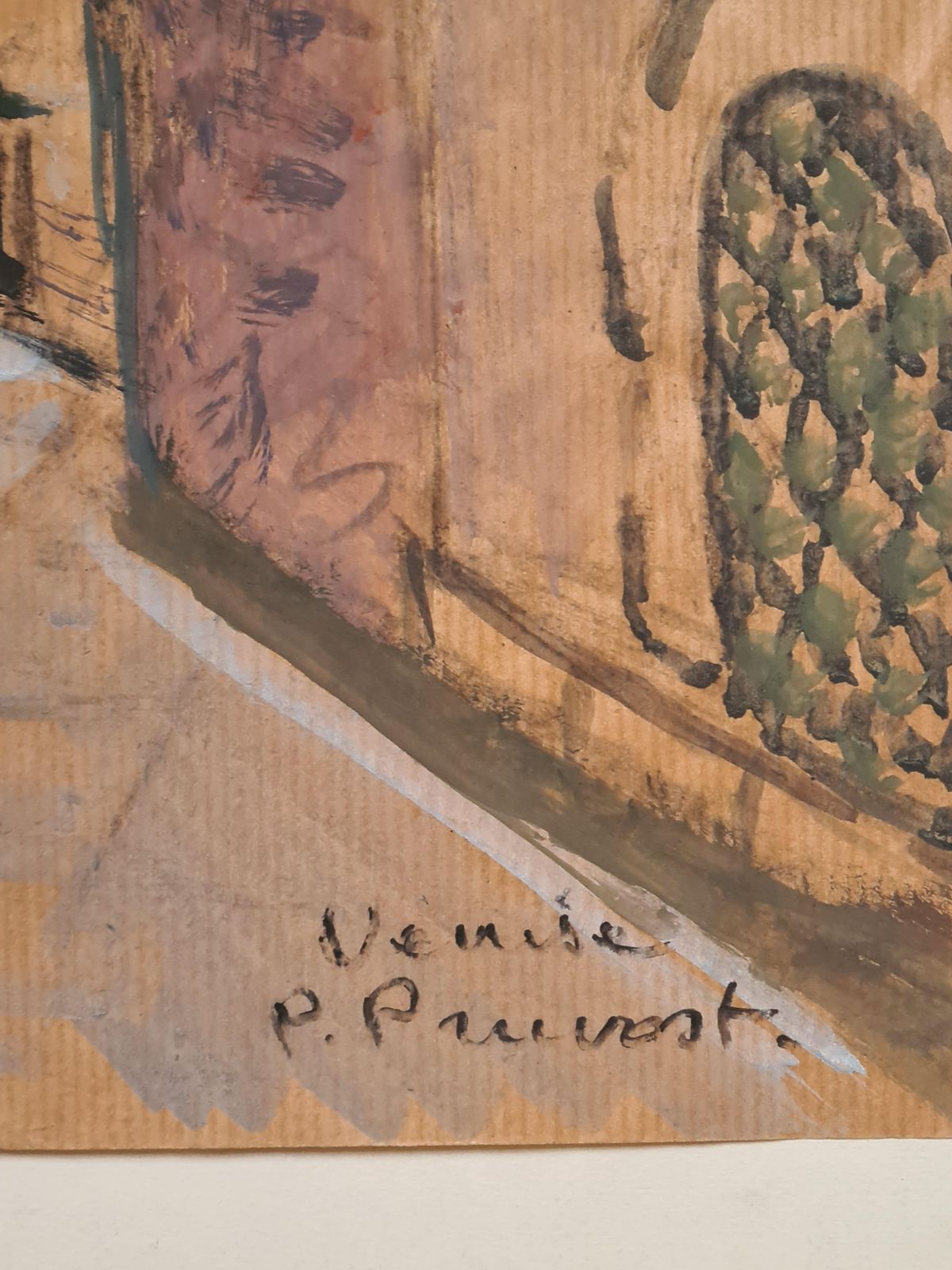 Venice, Large Mid 20th Century Gouache On Paper, A Walk In The Piazza, 1960s By Pierre Pruvost photo furniture