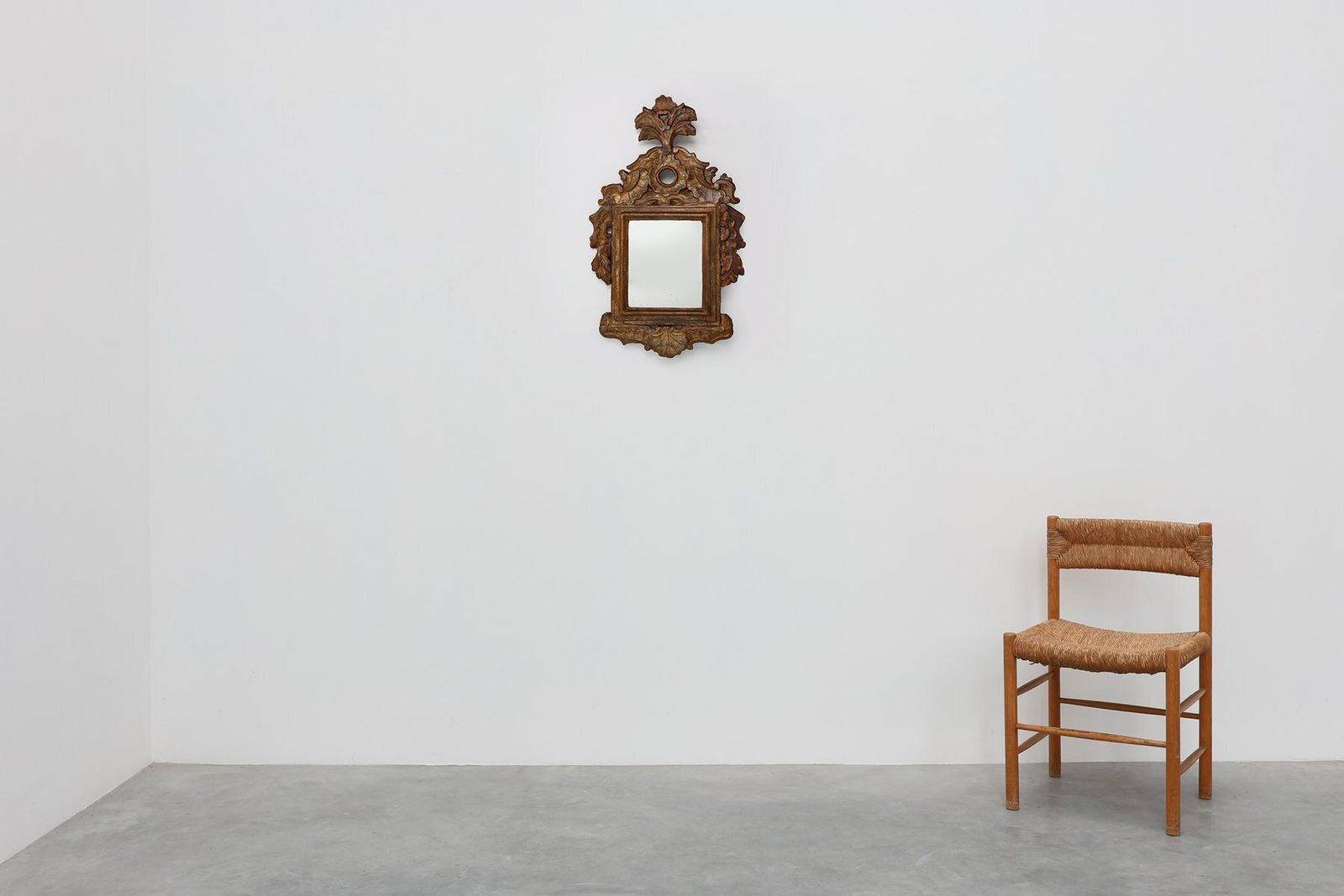 17th Century Renaissance Italian Baroque Carved Wood Mirror photo furniture