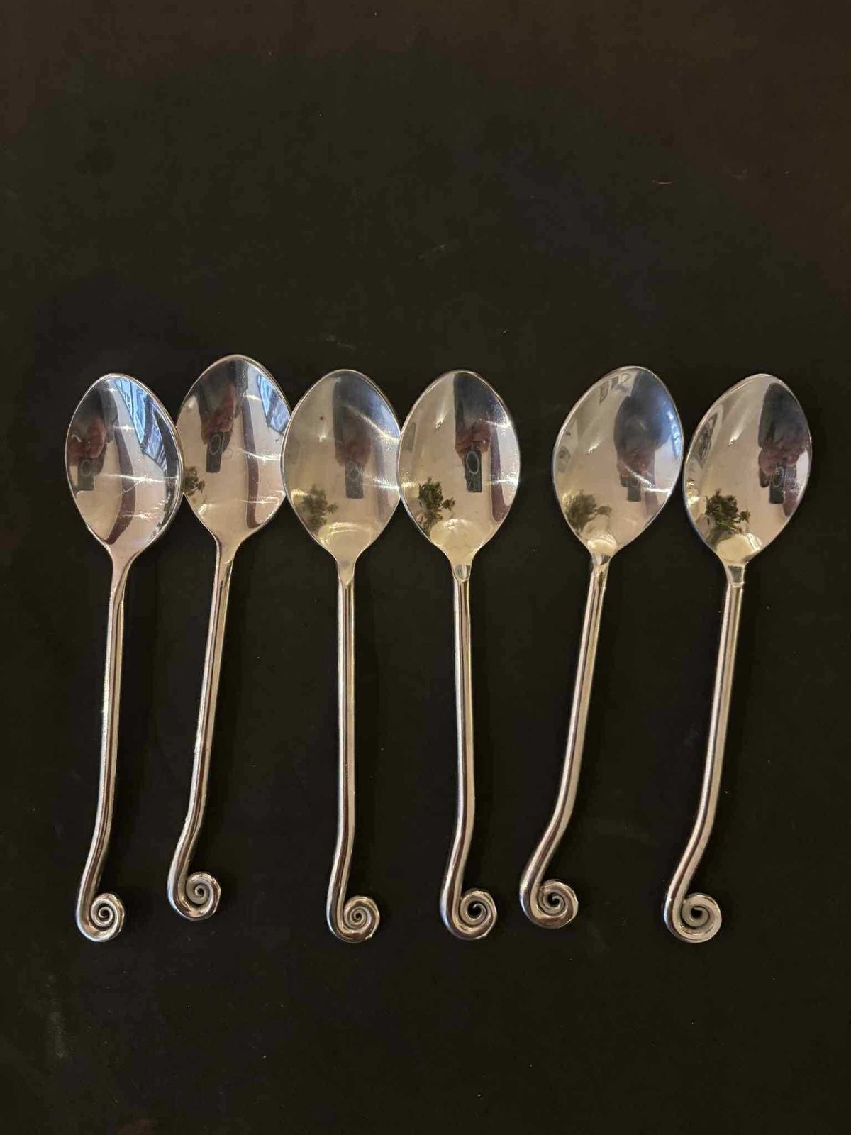 Jean Dubost Spiral Swirl Twisted Ends Set: French Twist Cutlery, Brutalist Decor photo buy