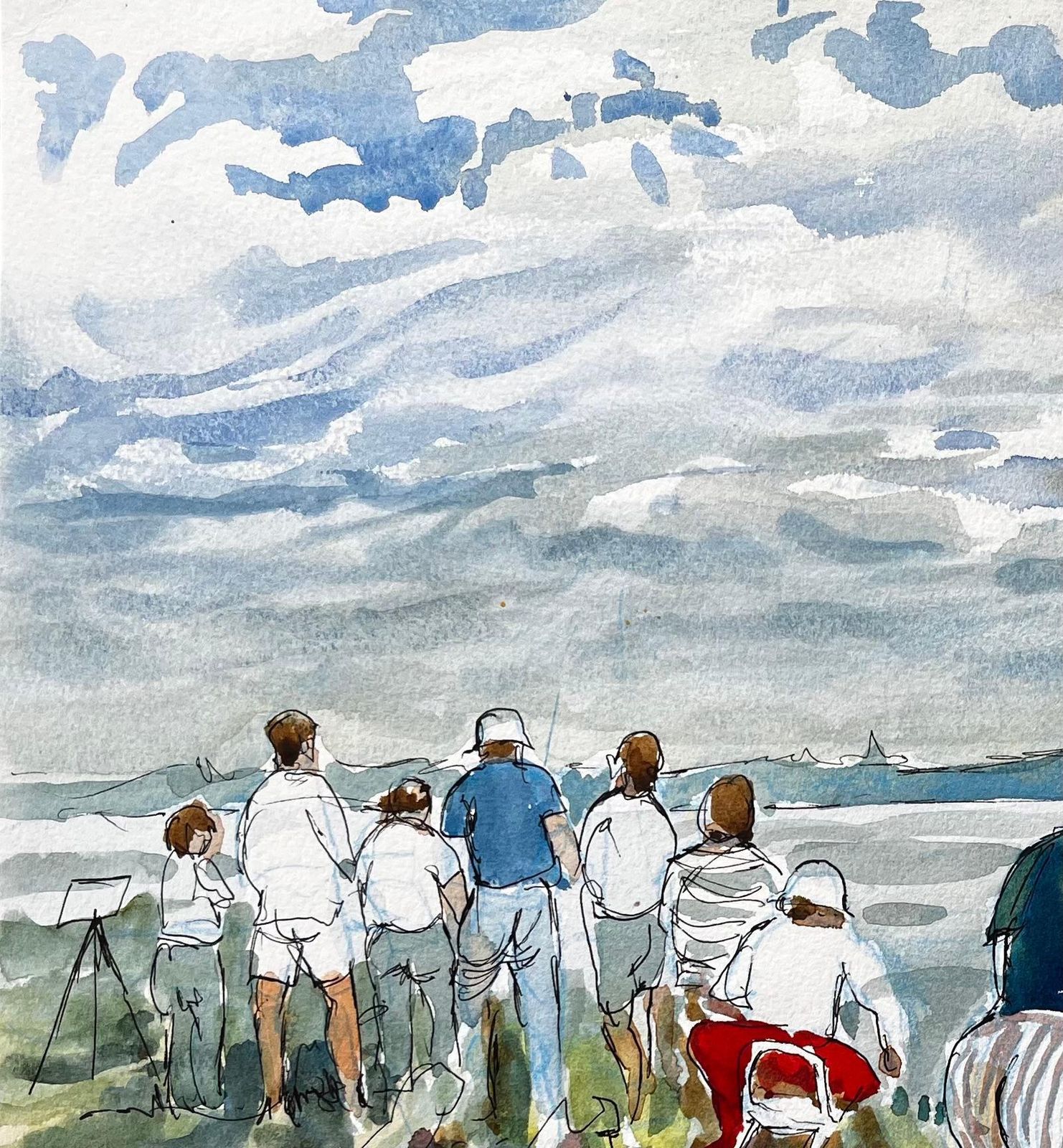 Ohn Steane (B.1931) Flatford Mill Painting Course Group Of Artists By British Painter John Steane 2013 photo Art