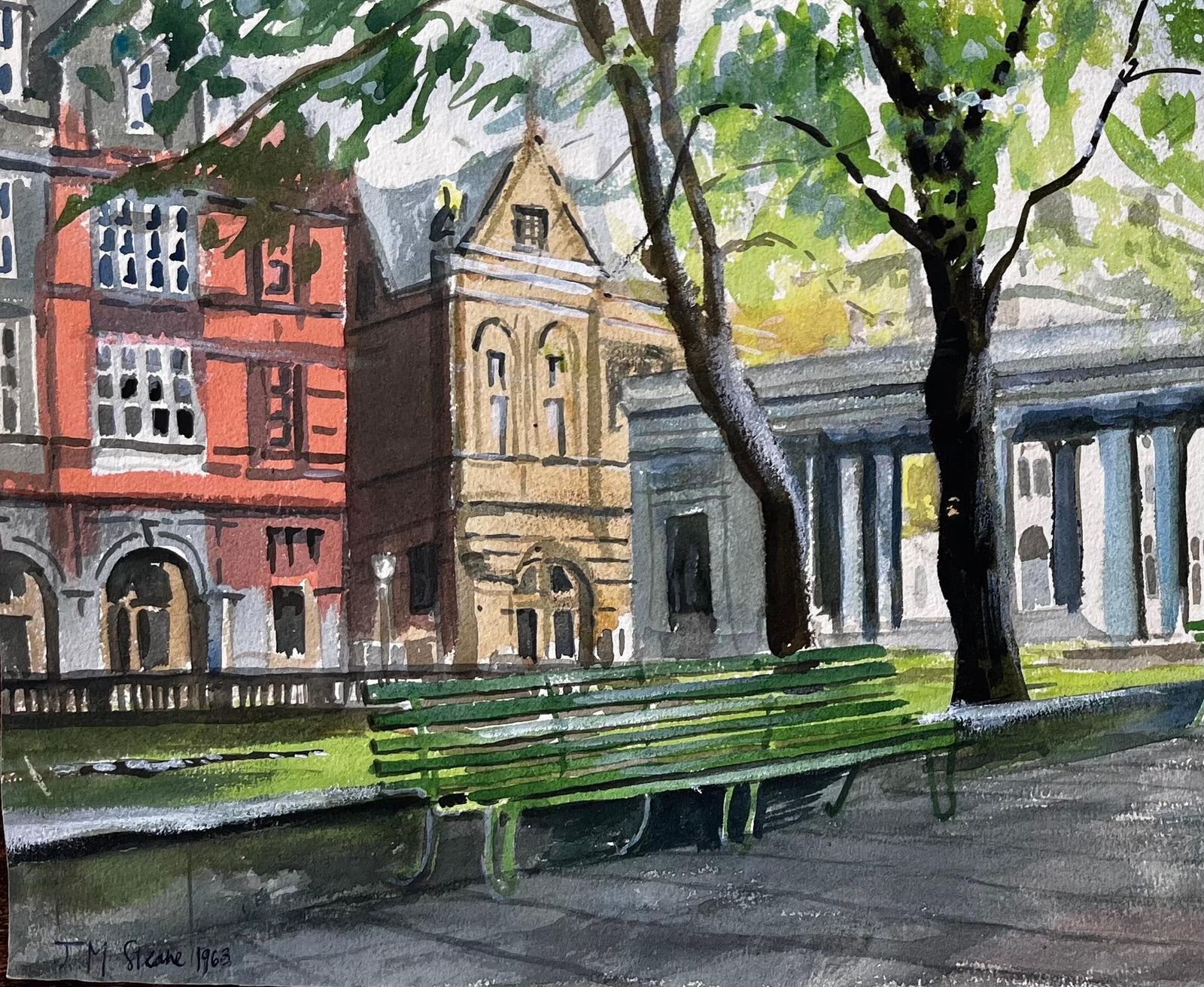 John Steane (B.1931) The Monument Southport Lord Street Lancashire Signed 1968 British Watercolour 1963 photo for sale