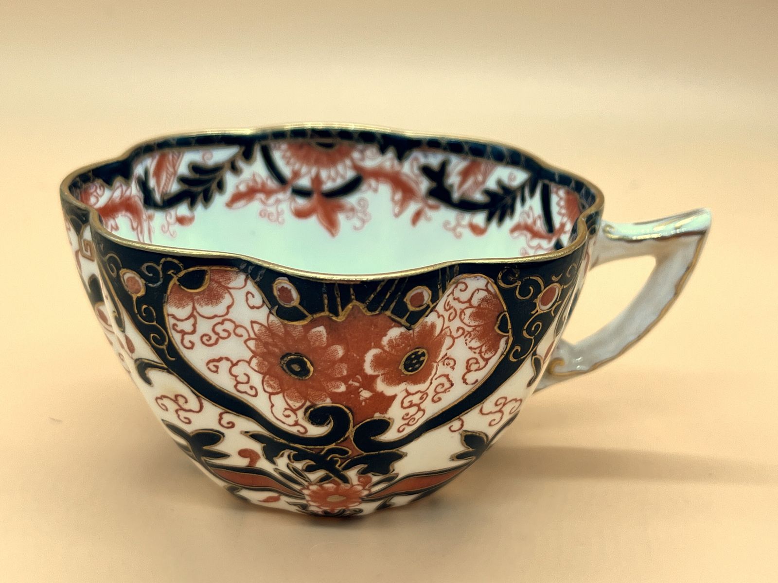 Antique Wileman Foley Pre Shelley Fairy Shape Black Japan Pattern Tea Trio. C1889. Rd.119503. 153594. 4326. photo 75.0