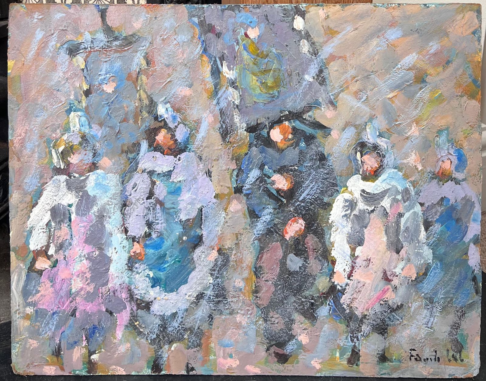 Fanch Lel The Village March In Weather Dappled Light French Landscape Oil Painting photo furniture