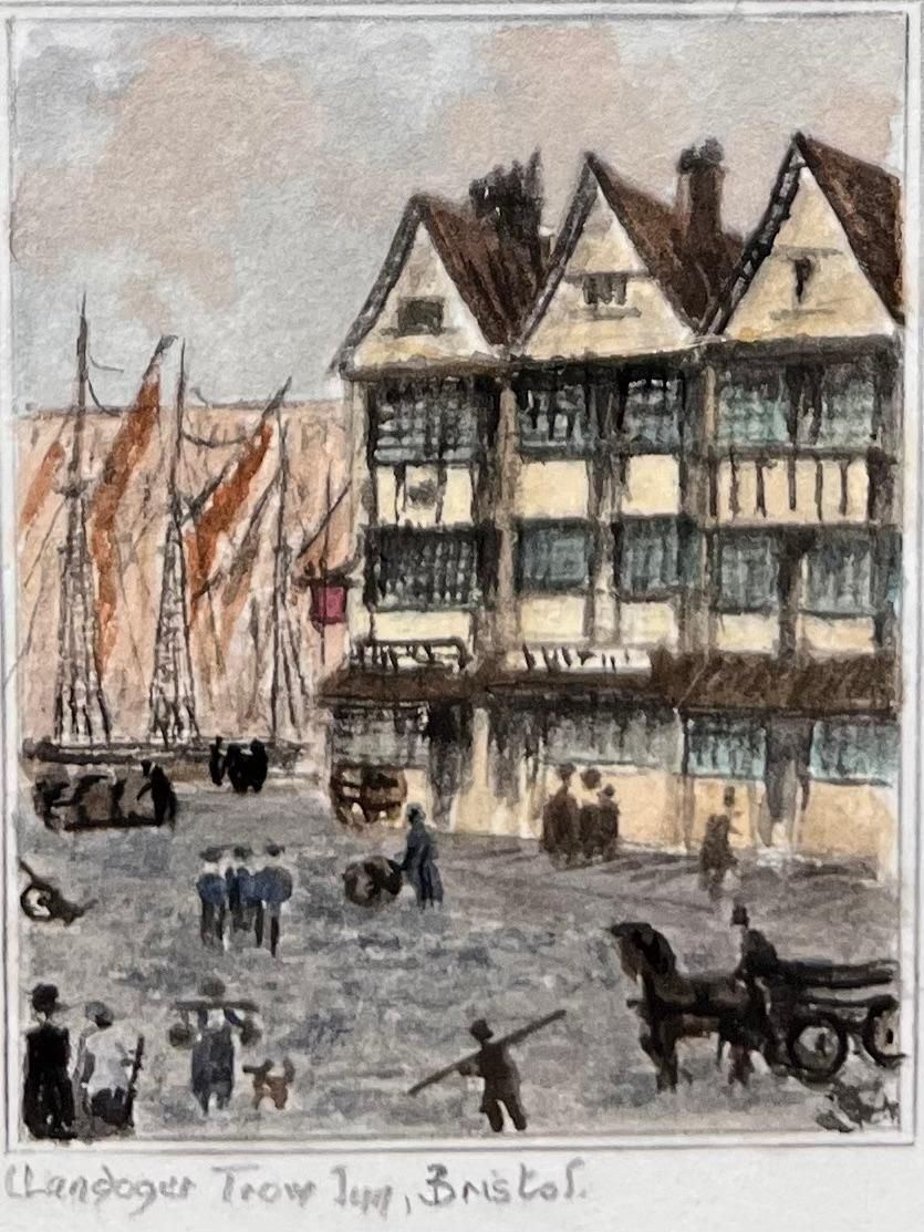 Jack Grunwell Set Of Three Maritime Miniature Watercolors Of Historic Bristol Ships photo 190.0