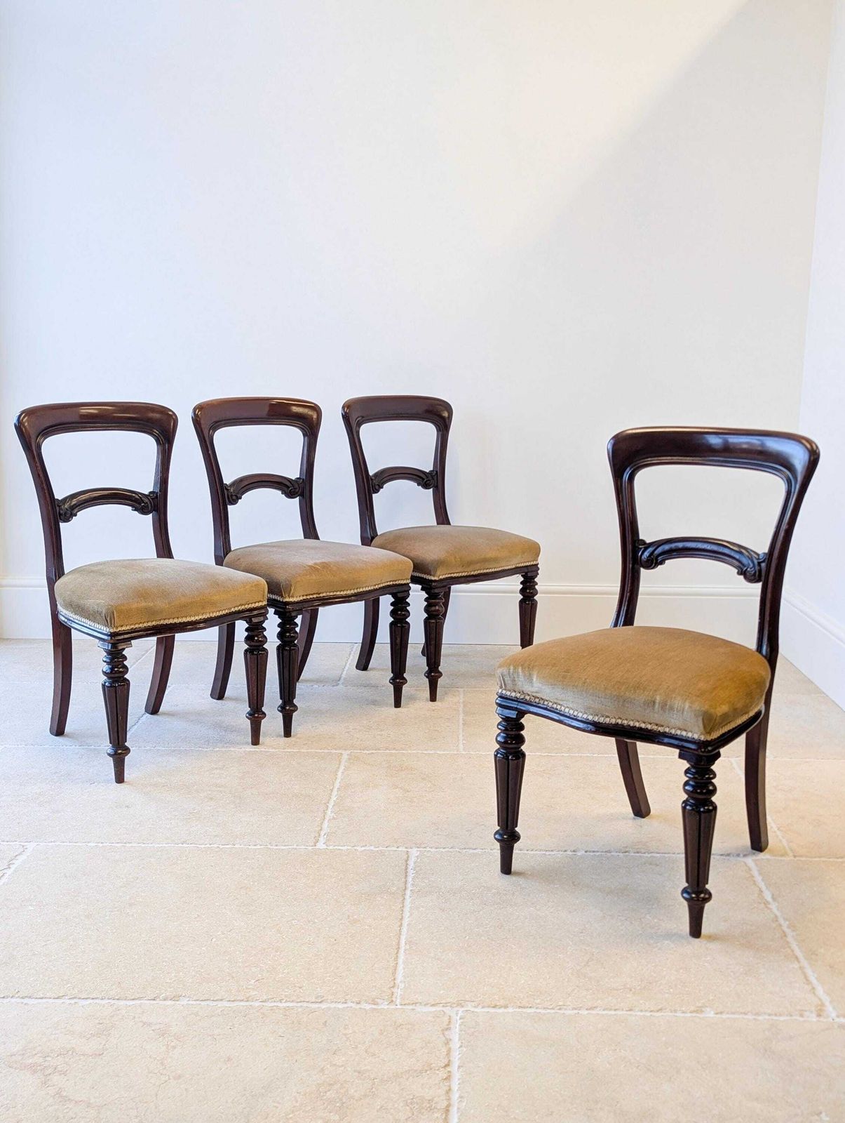 Set Of Four Antique Victorian Mahogany Dining Chairs C.1880 photo for sale