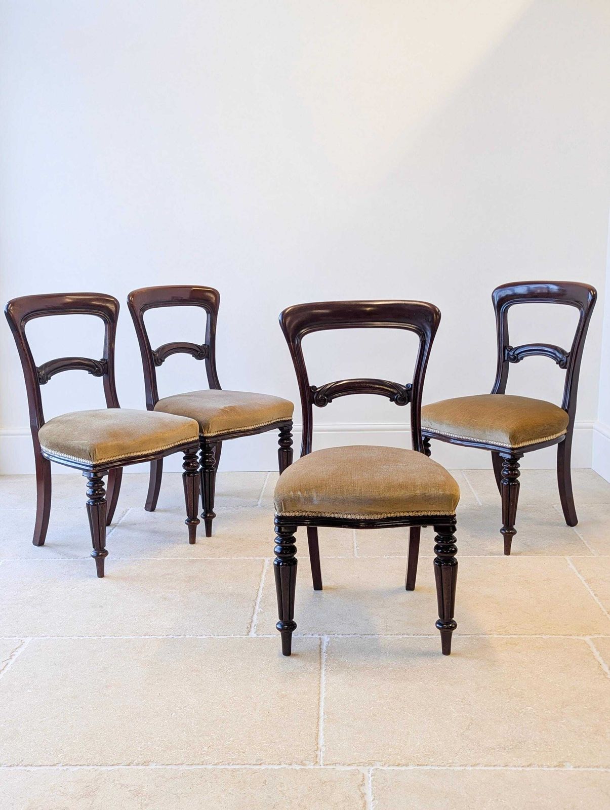 Set Of Four Antique Victorian Mahogany Dining Chairs C.1880 photo 725.0