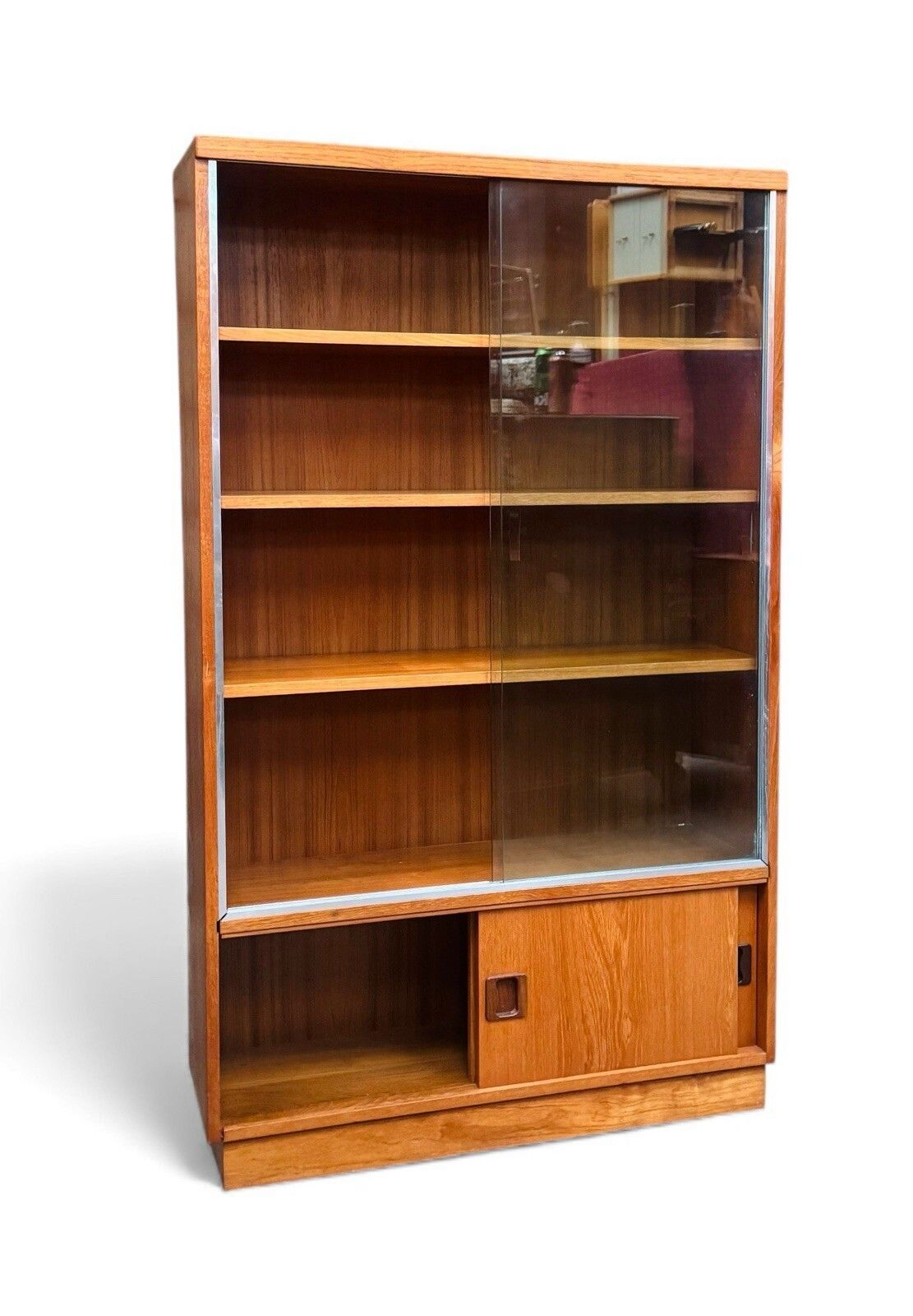 photo furniture Minty Of Oxford Teak Bookcase Display Cabinet Mid Century C1960 Superior Quality