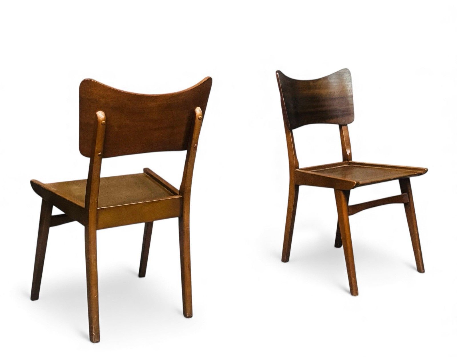 Set Of Four Bentwood And Ply Dining Chairs Mid Century Retro C1950s photo vinterior