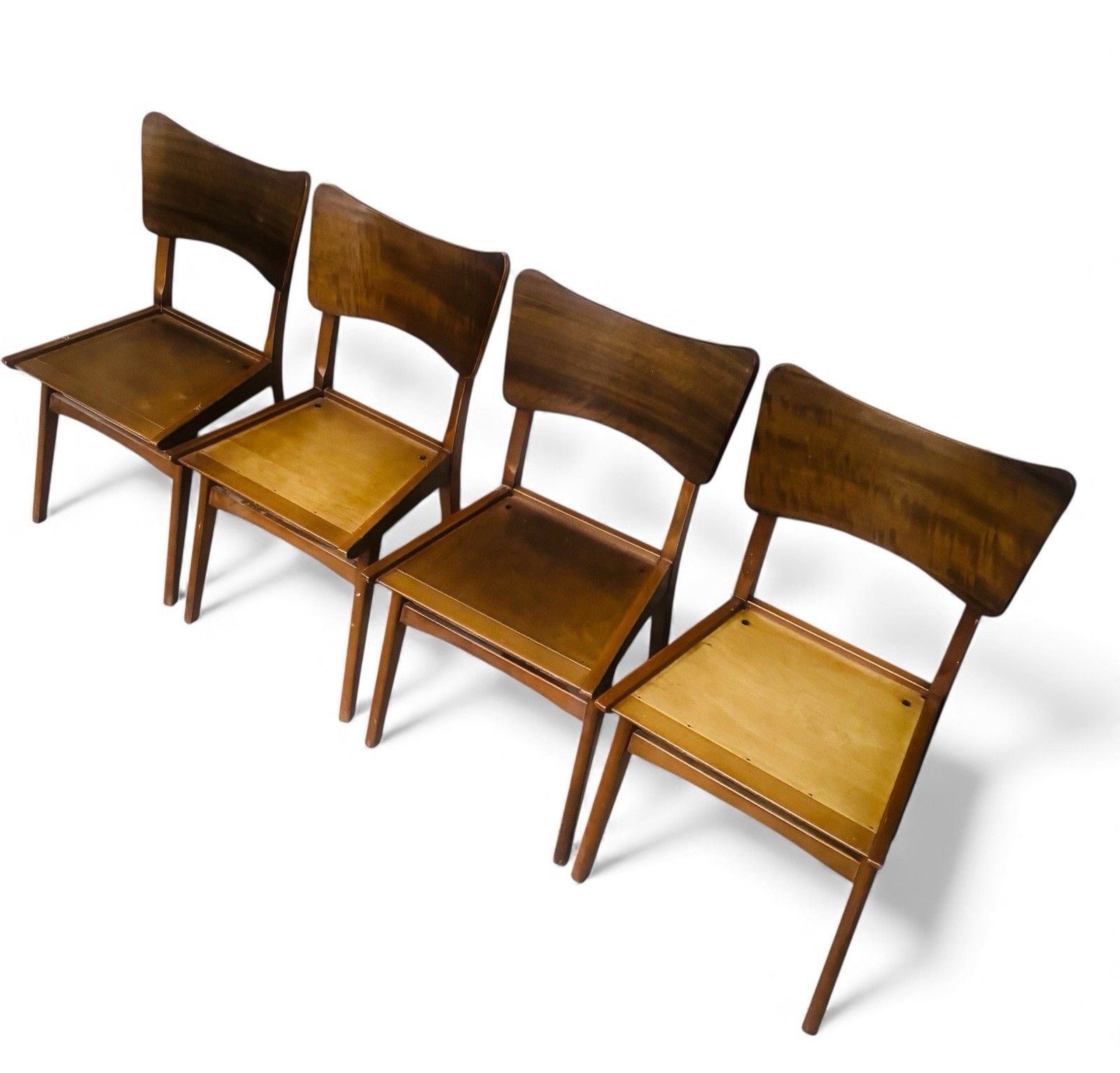 photo furniture Set Of Four Bentwood And Ply Dining Chairs Mid Century Retro C1950s
